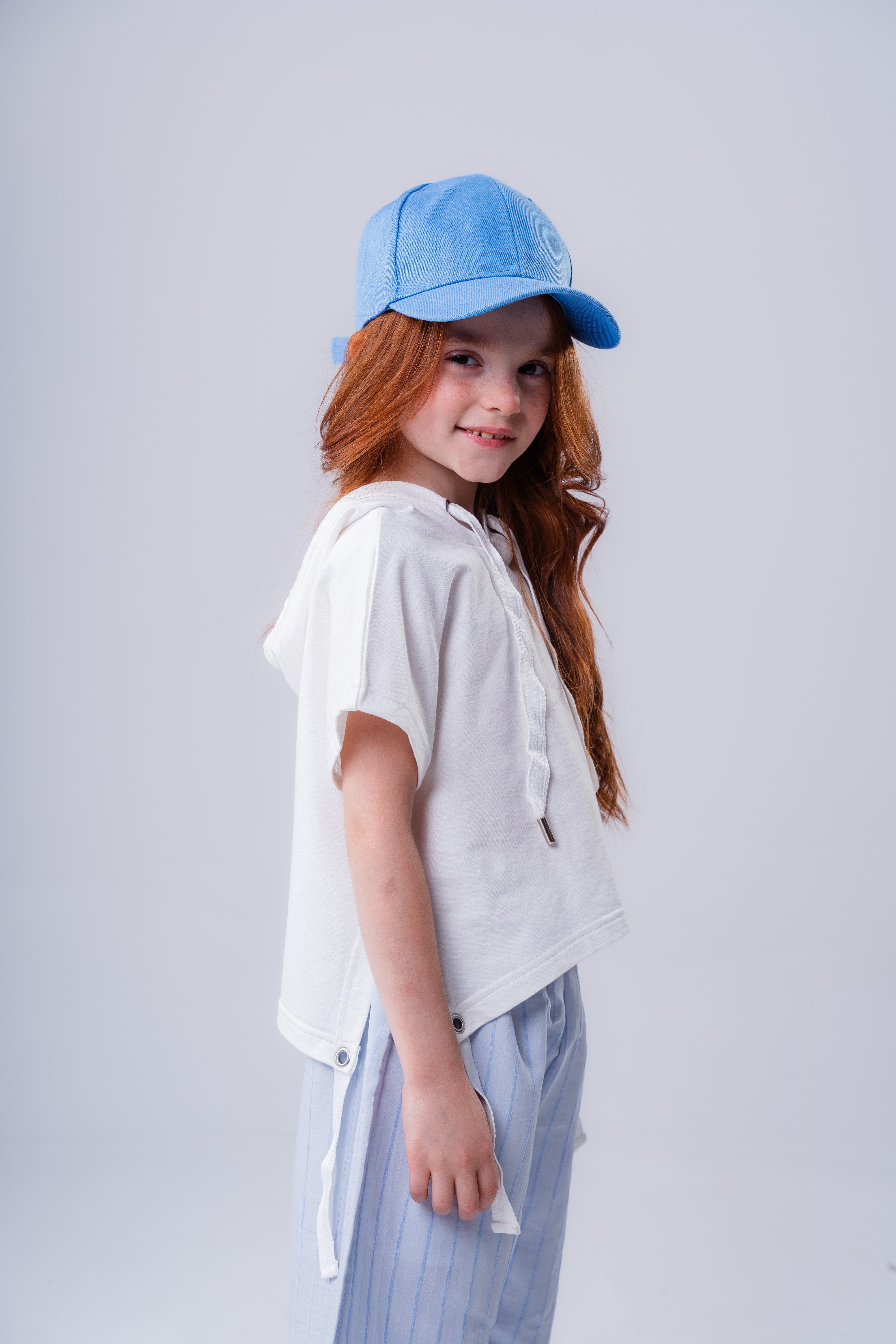 Girls' Short-Sleeve Hooded Tee with Side-Tie Detail
