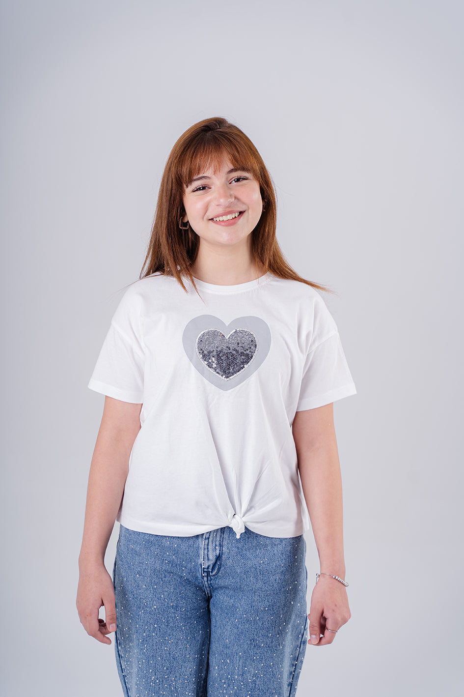 Short Shirt Sleeves with Sequins