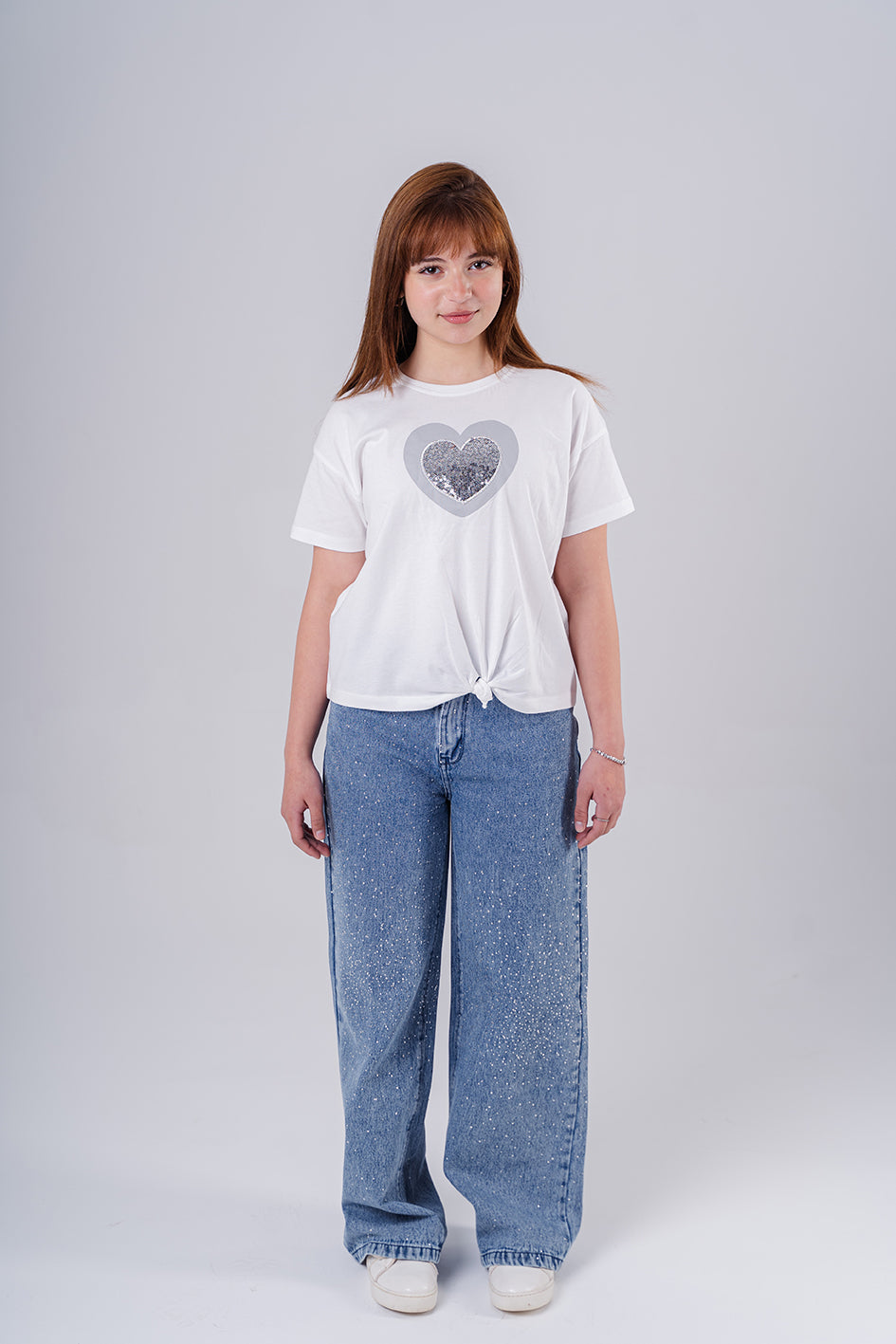 Short Shirt Sleeves with Sequins