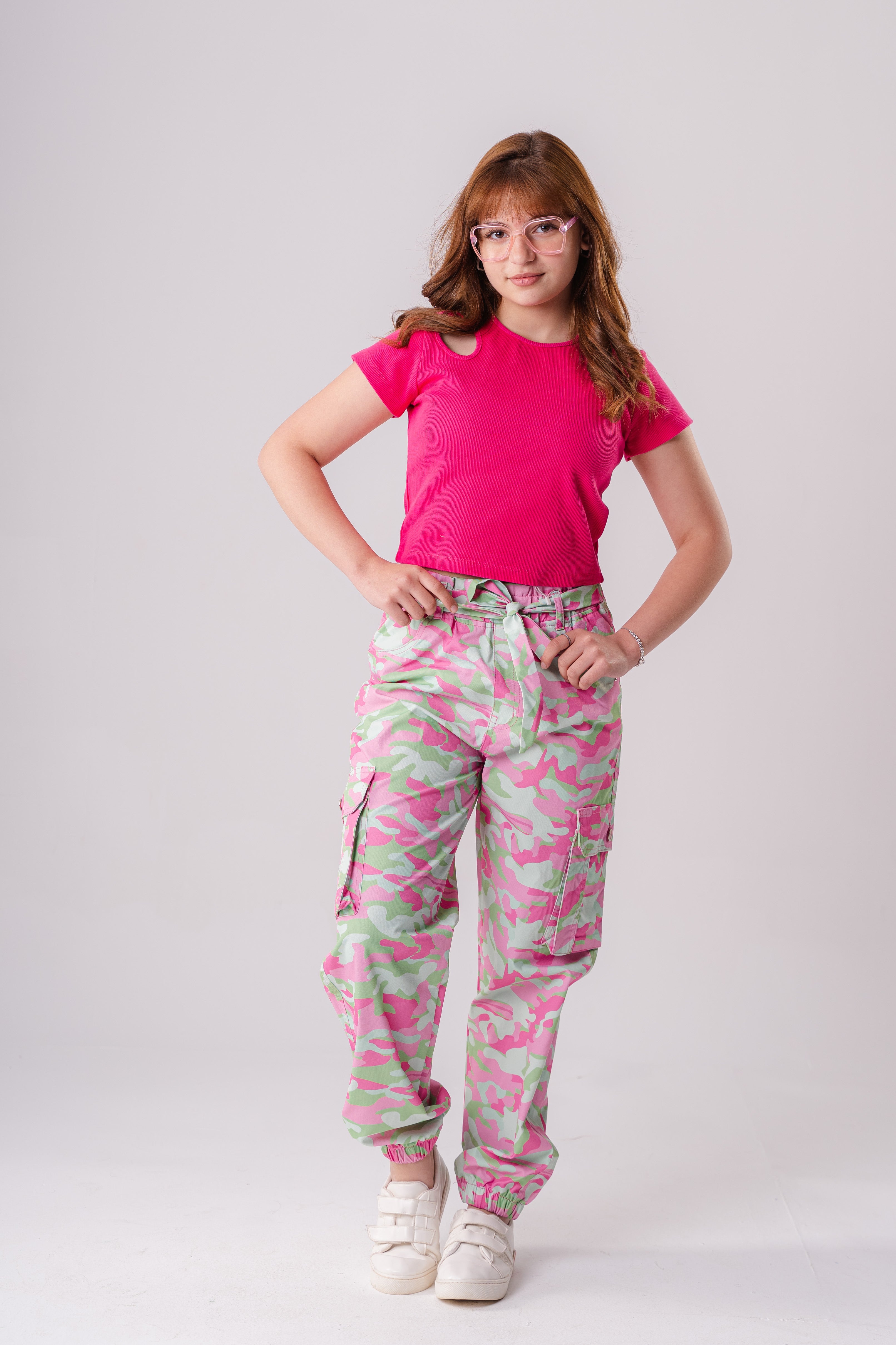 Girls Cropped Cut-Out T-Shirt