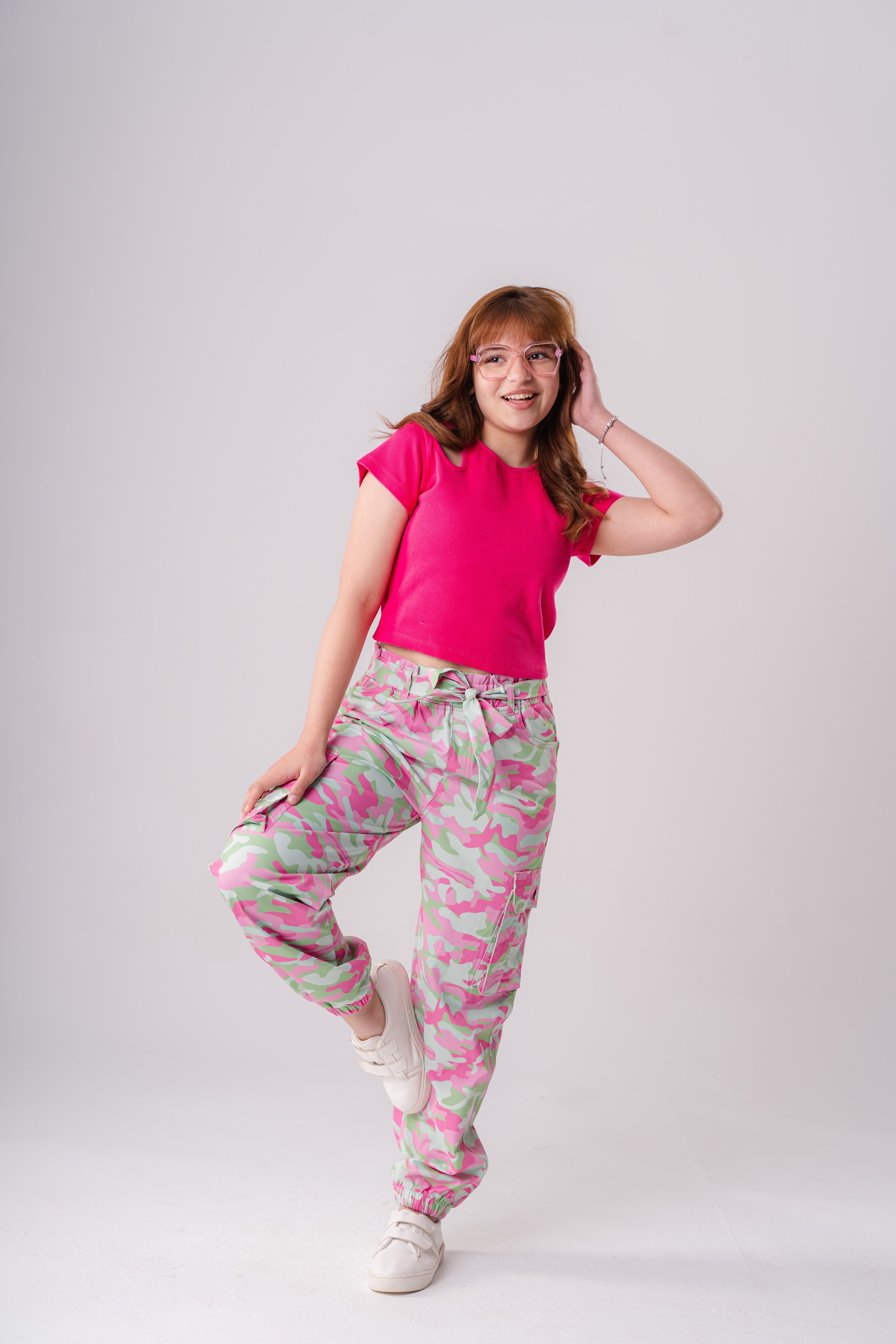 Girls Cropped Cut-Out T-Shirt