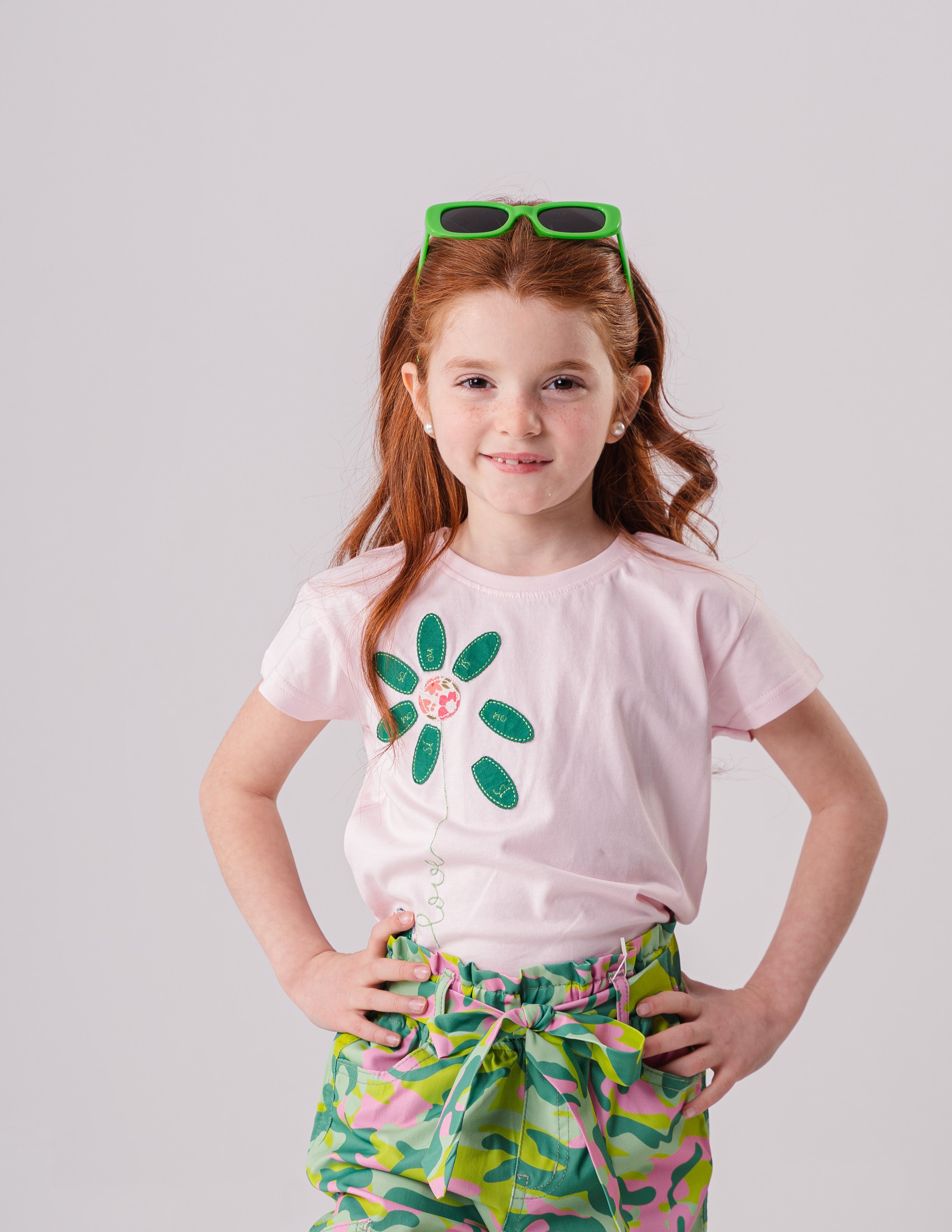 Girls Floral Embroidered Tee