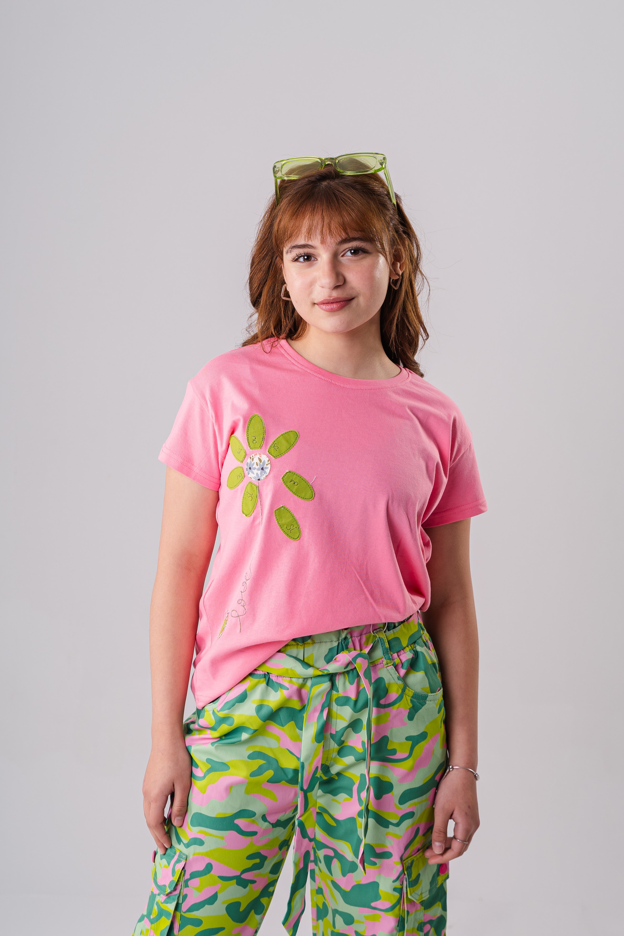 Girls Floral Embroidered Tee