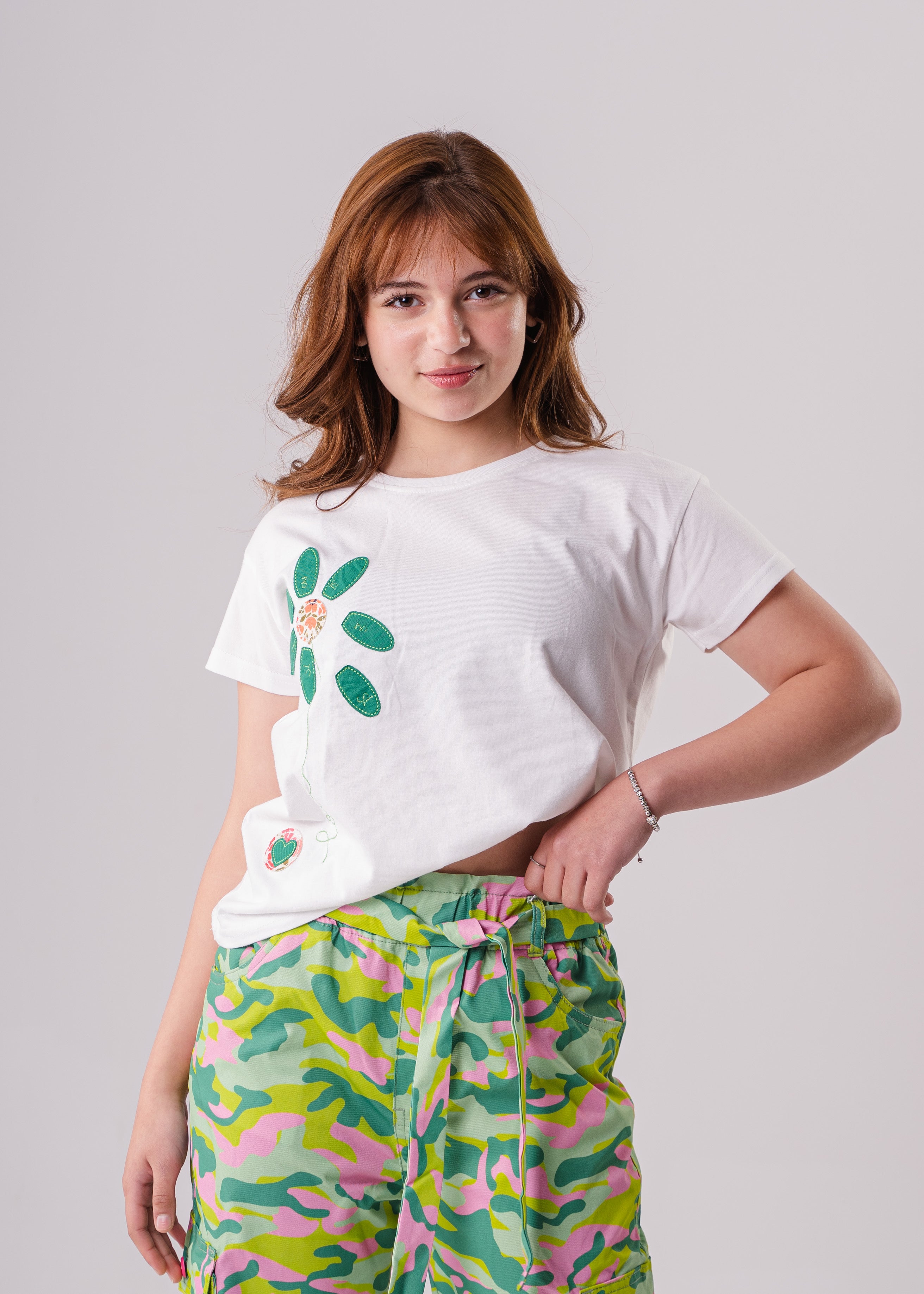 Girls Floral Embroidered Tee