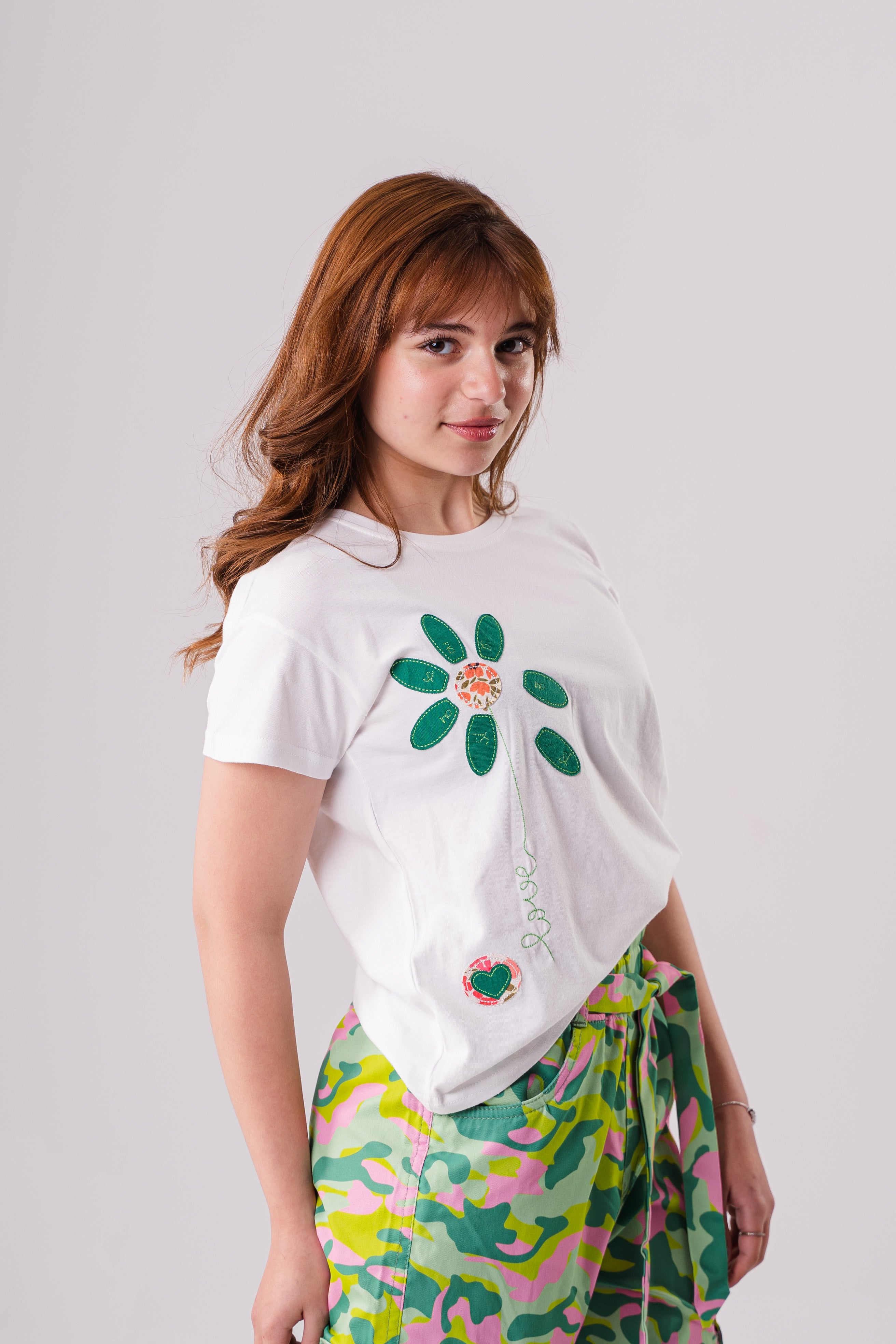 Girls Floral Embroidered Tee