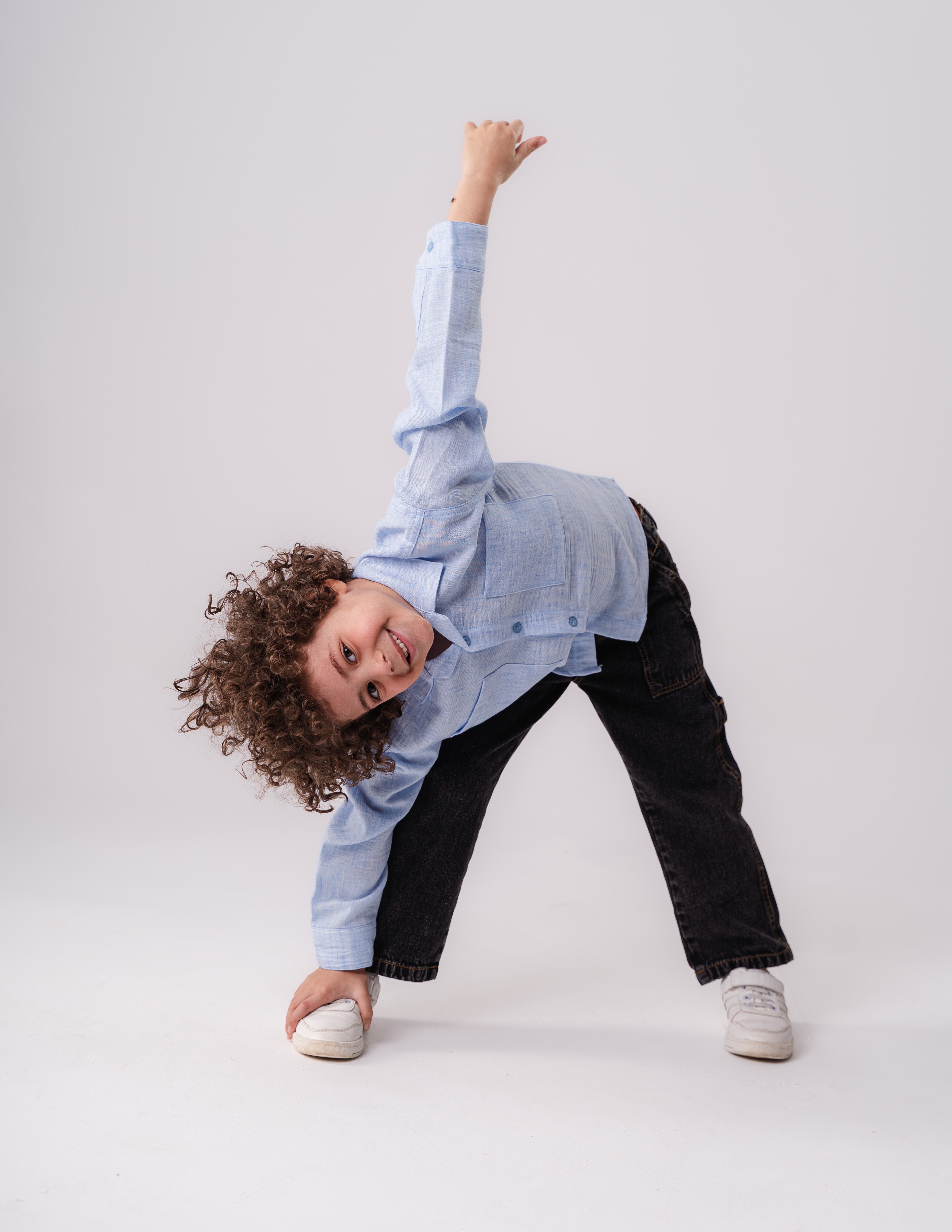 Boys Long Sleeve Textured Shirt With Pockets