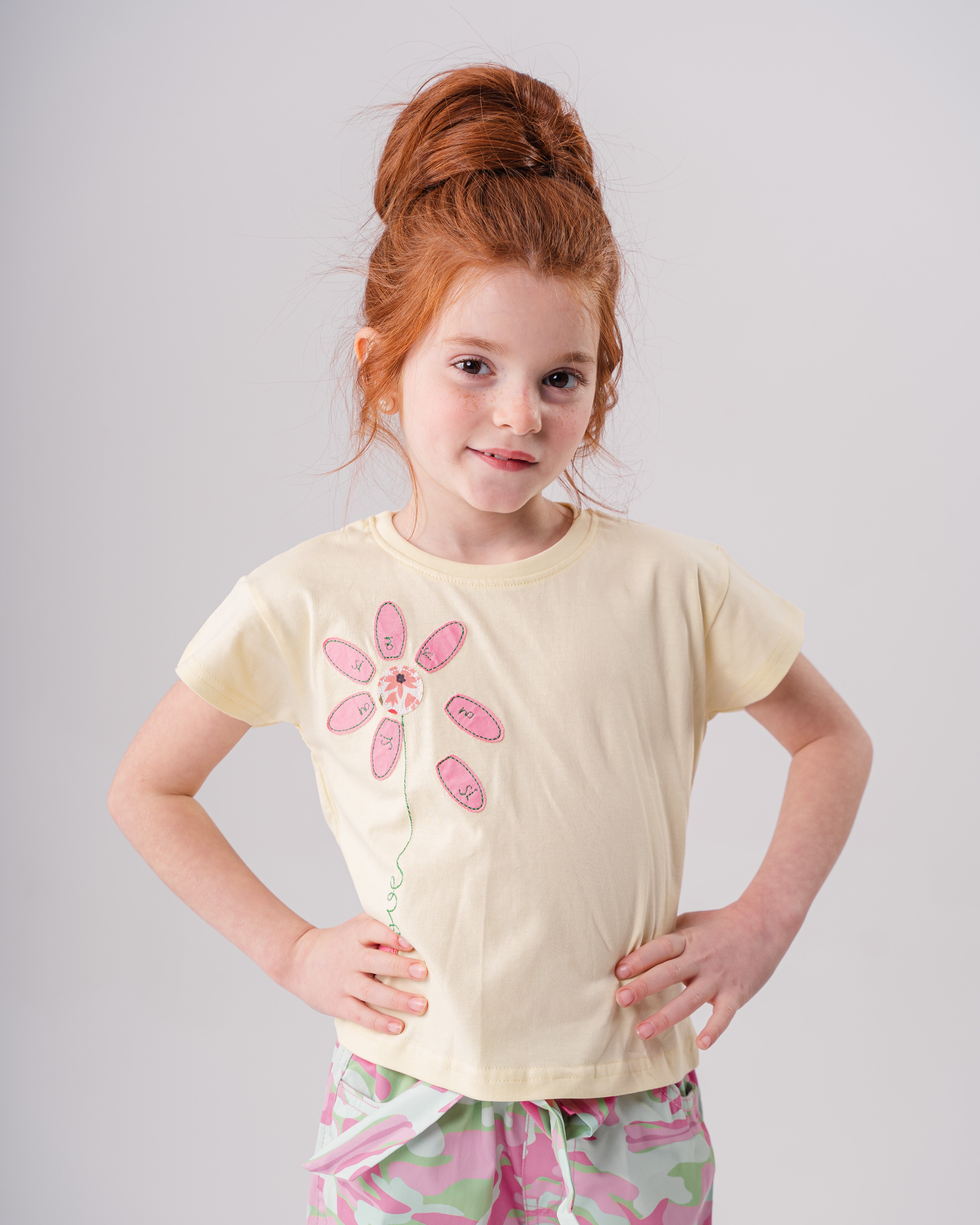 Girls Floral Embroidered Tee