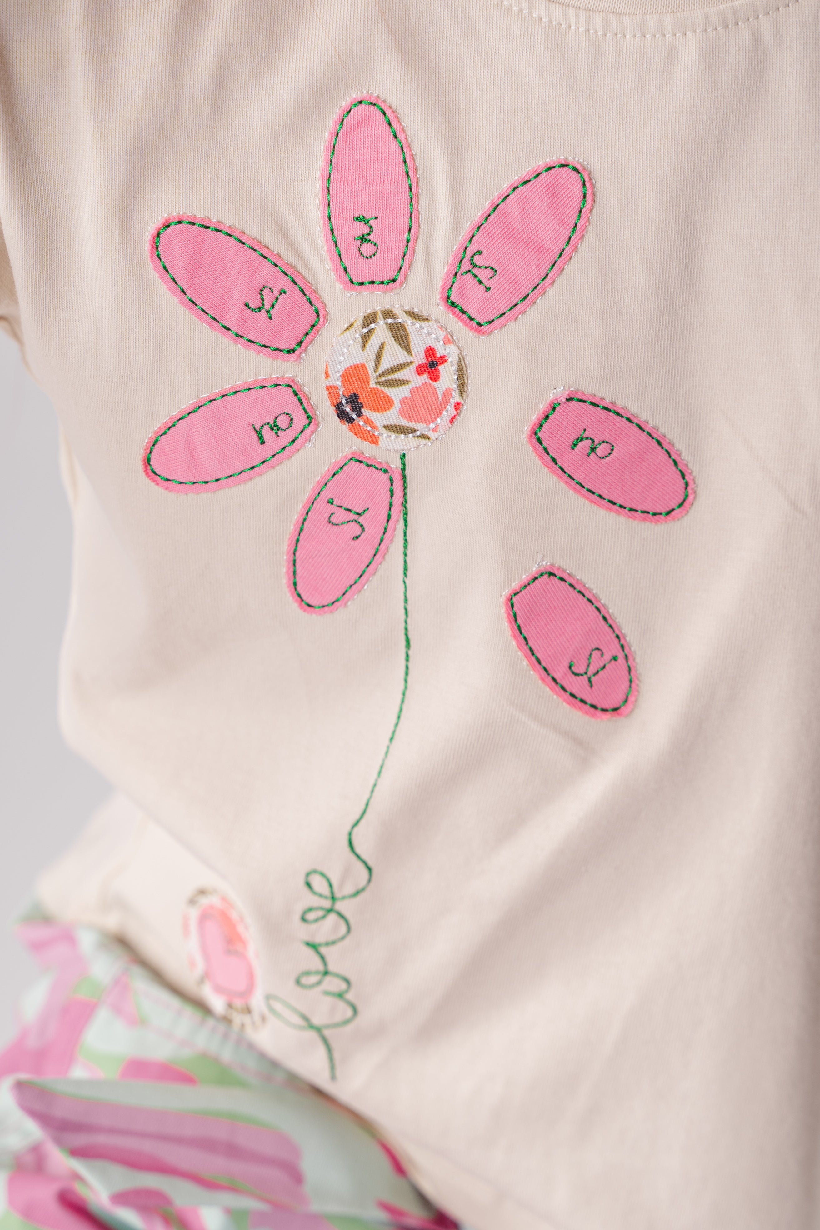 Girls Floral Embroidered Tee
