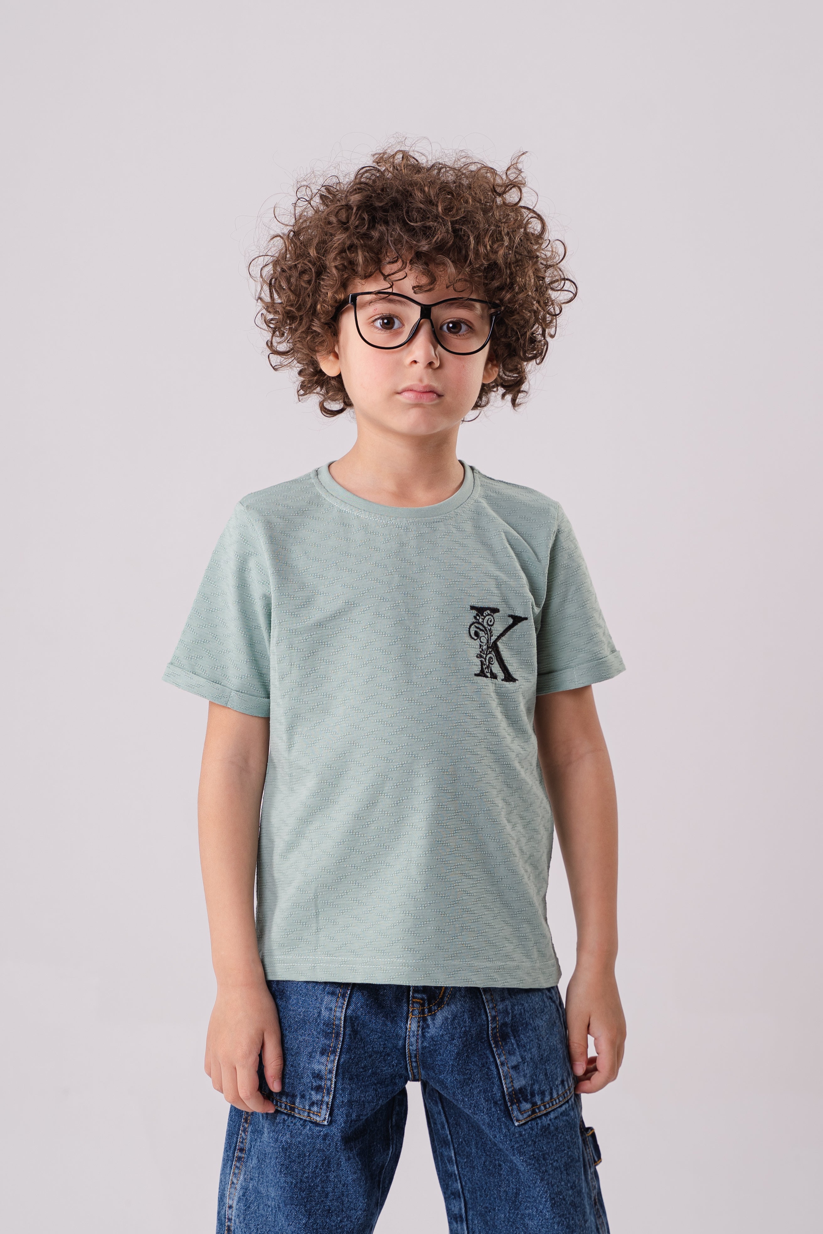 Boys Round Neck T-shirt With Embroidery