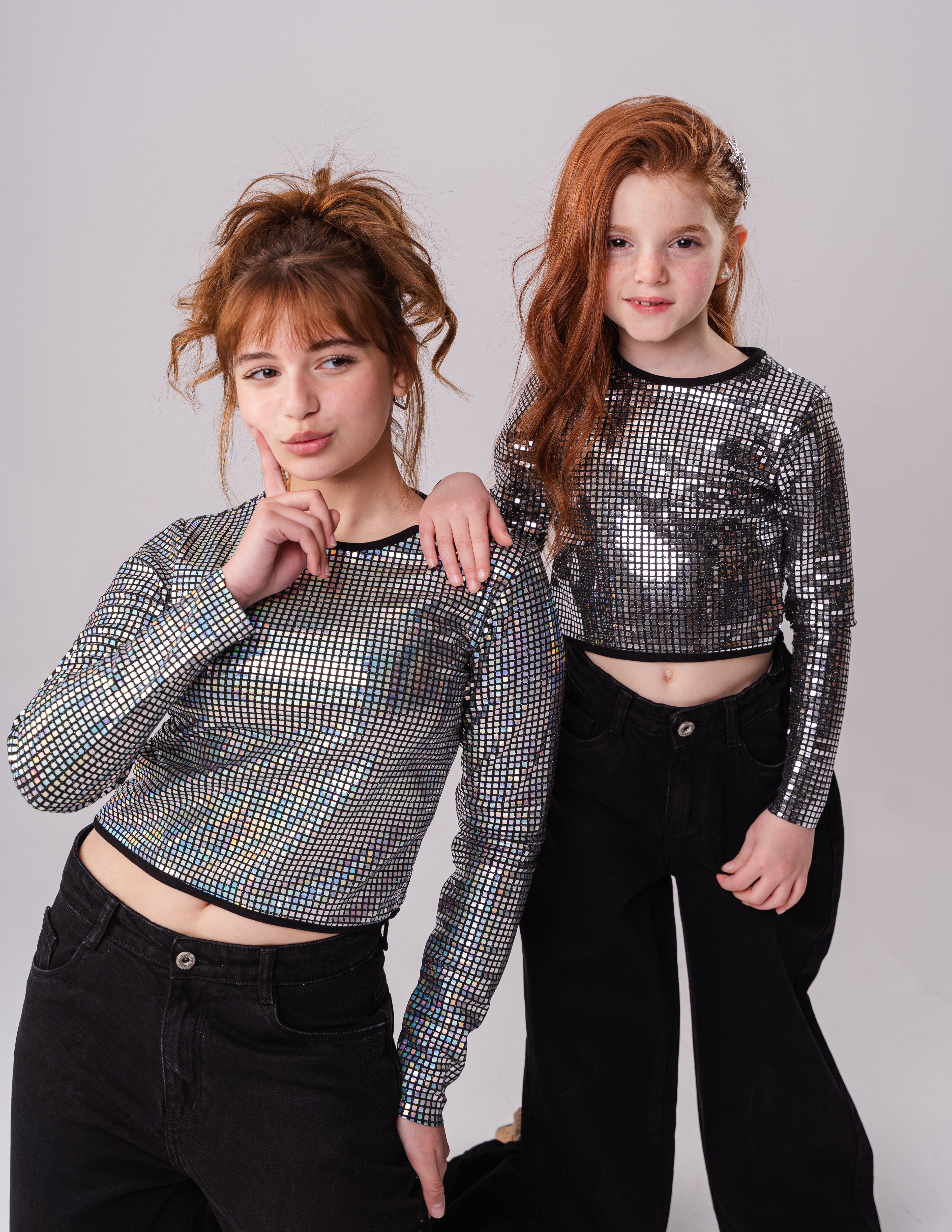 Girls Long Sleeve Disco Shirt