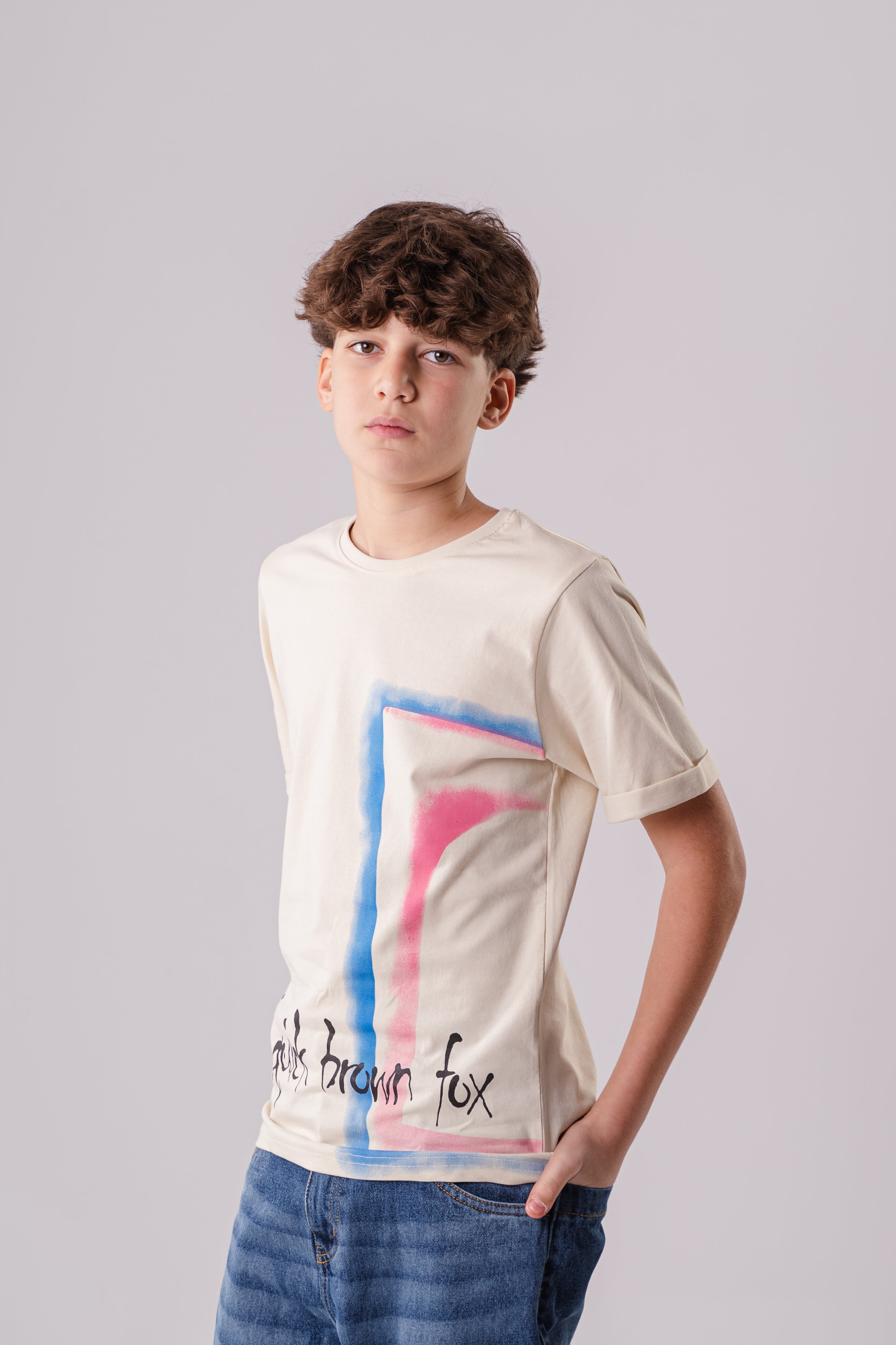 Boys Round Neck Printed T-shirt