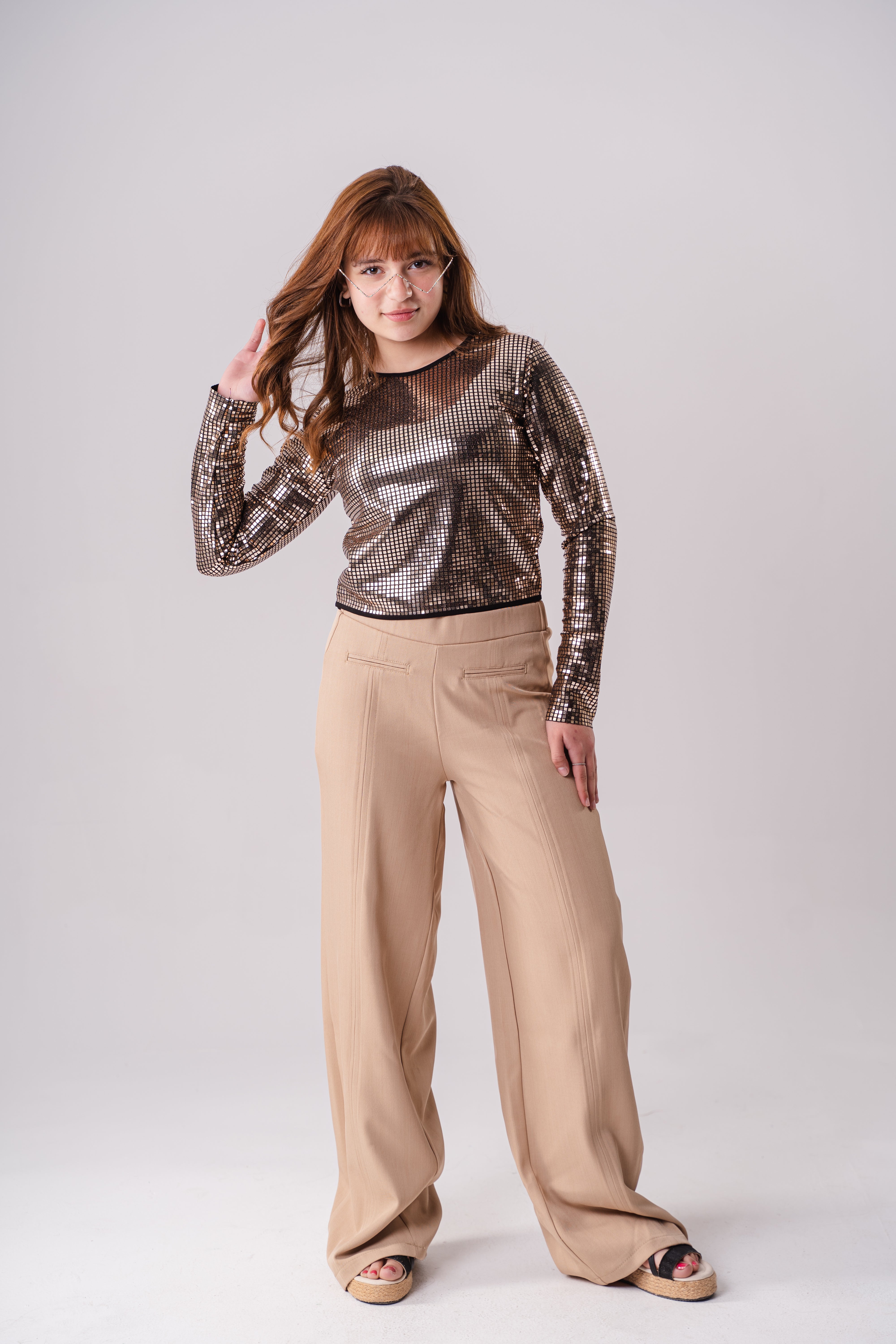 Girls Long Sleeve Disco Shirt