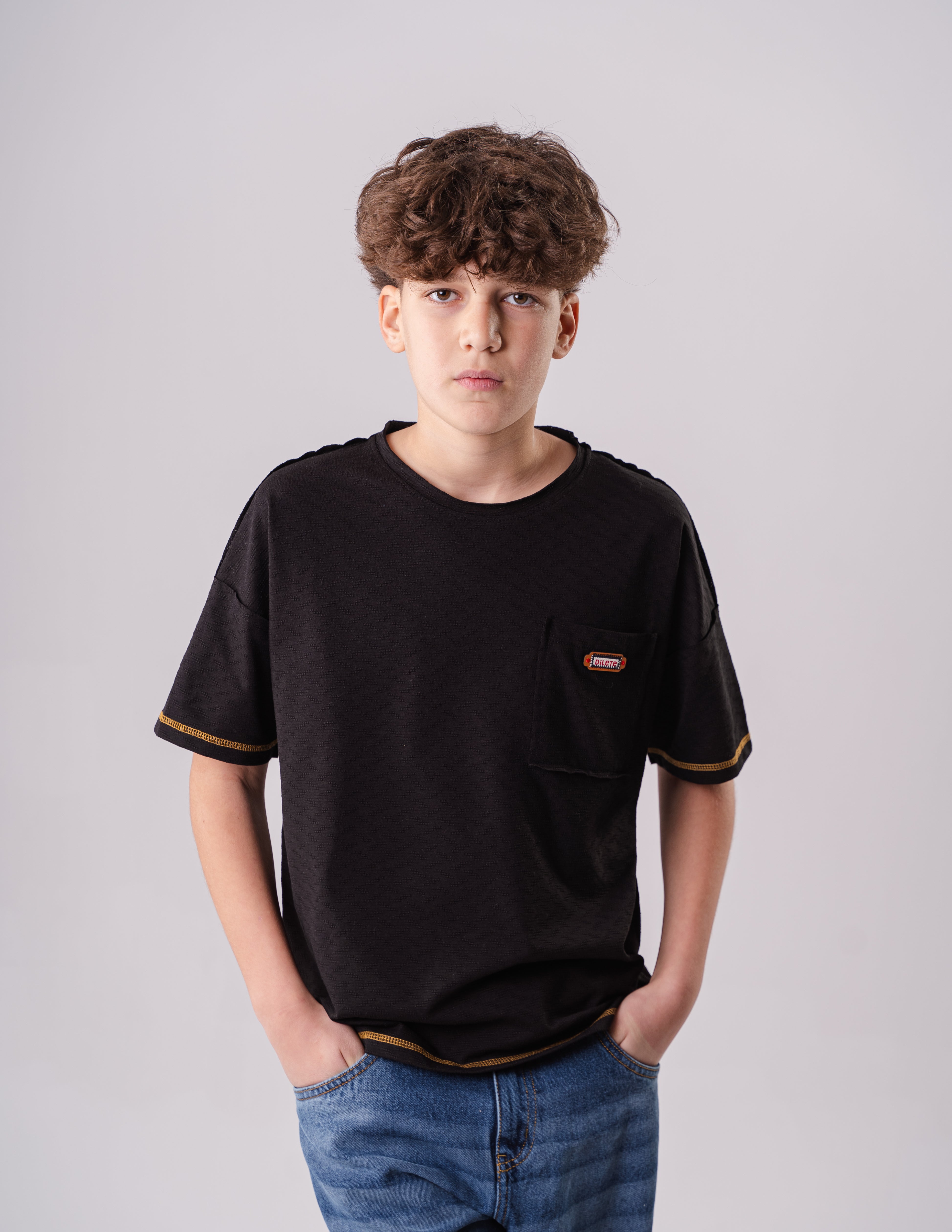 Boys Round Neck With Pocket T-shirt