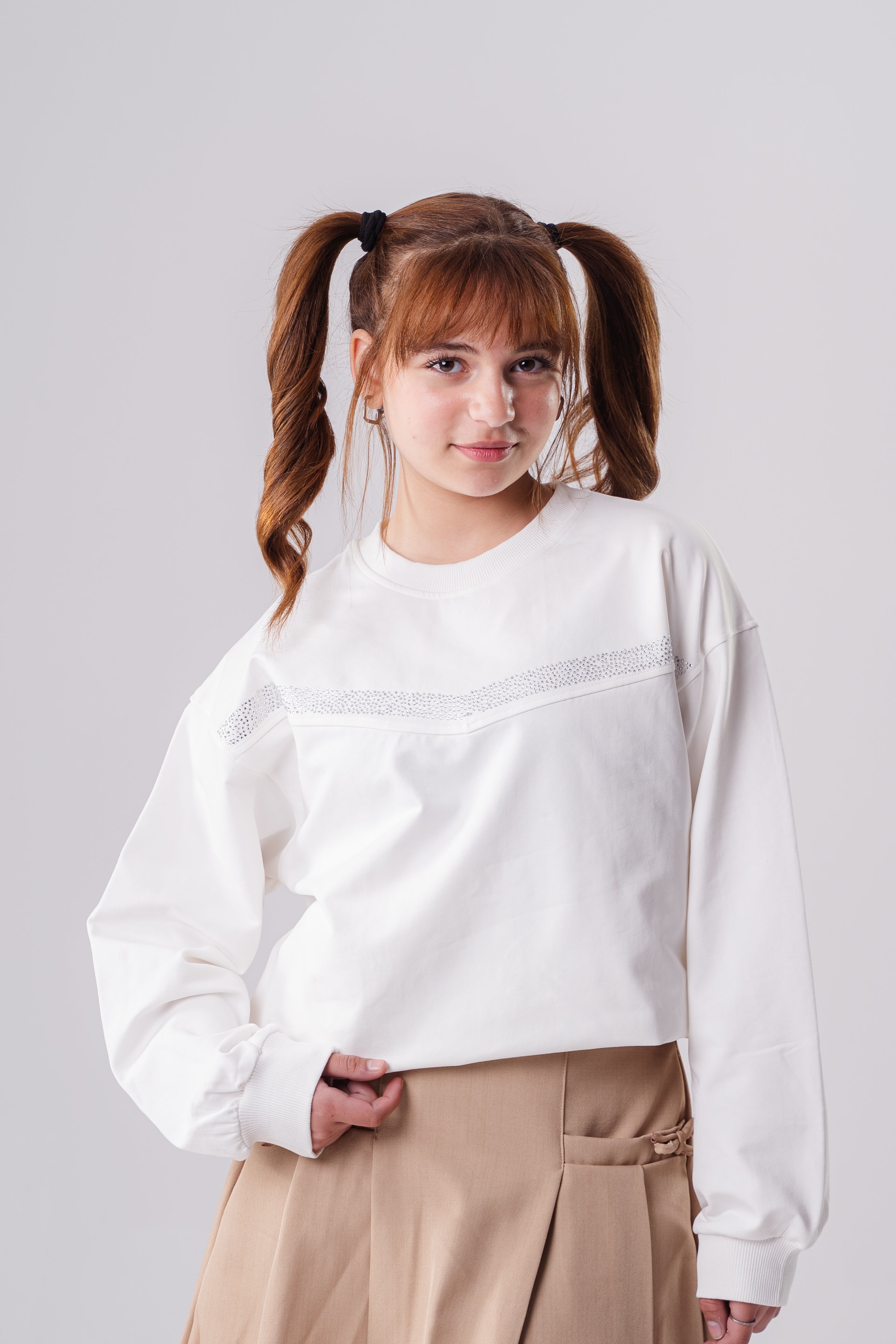 Girls Strass Fleece Sweatshirt