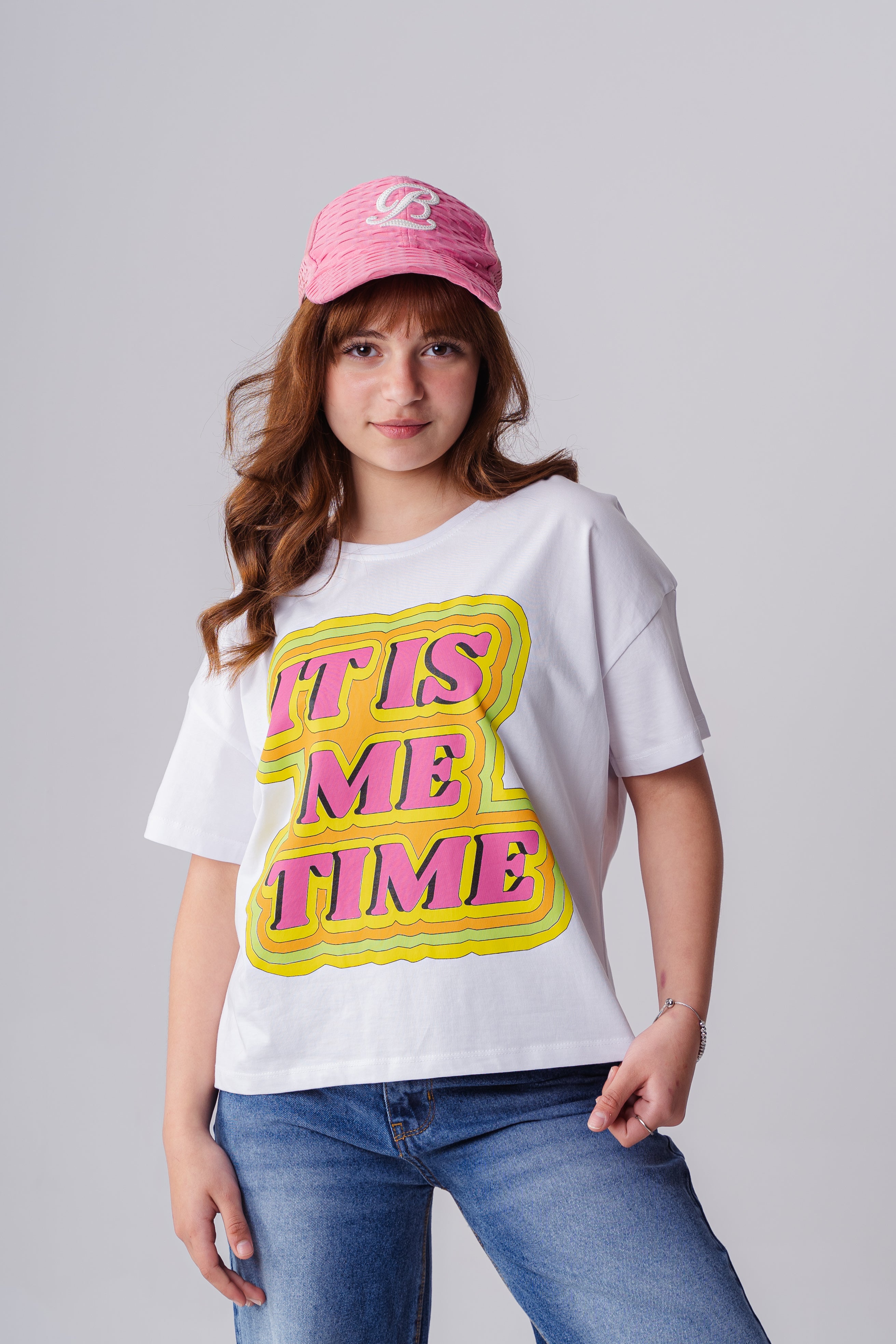 Crew Neck Short Sleeve Printed Girls T-Shirt