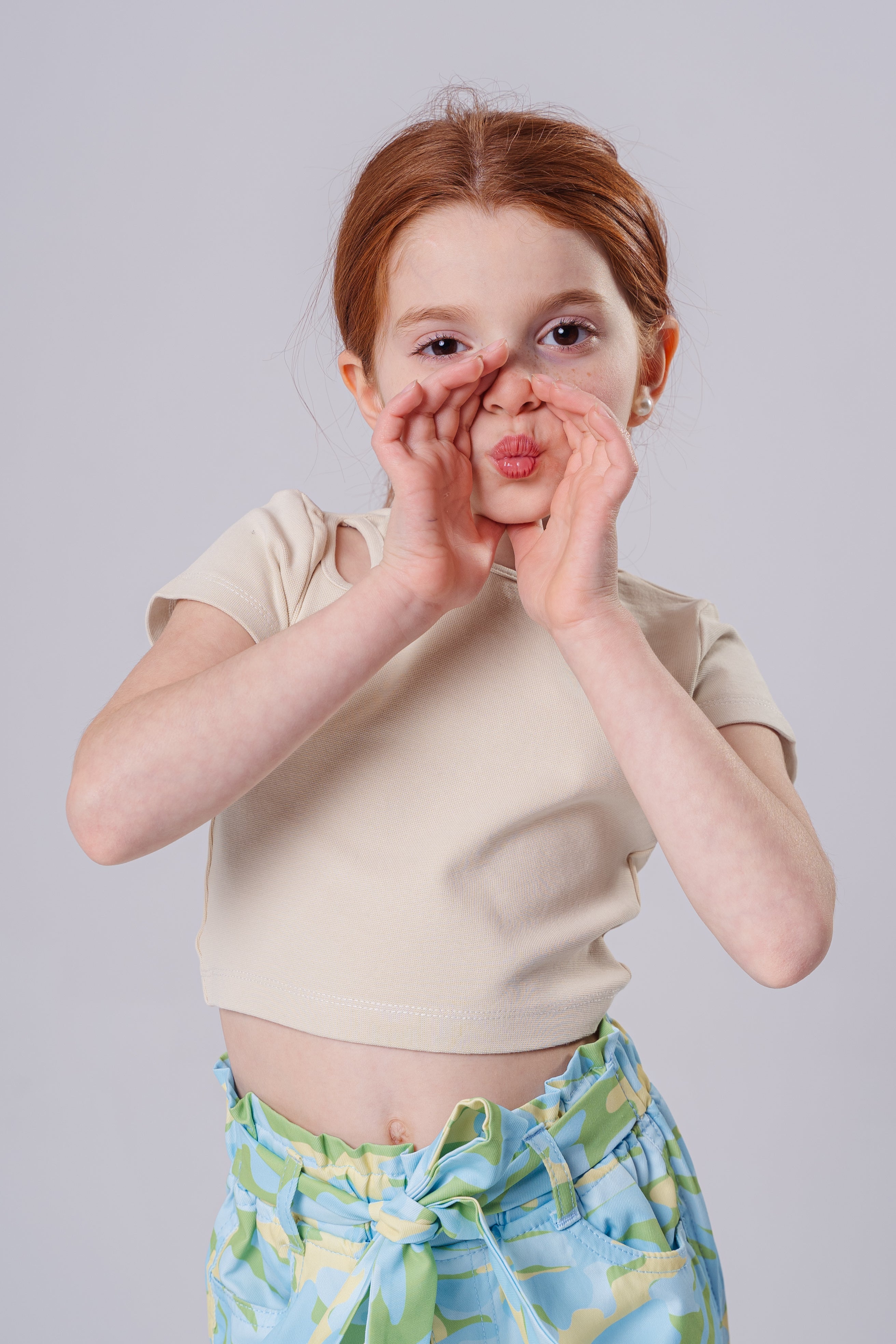 Girls Cropped Cut-Out T-Shirt