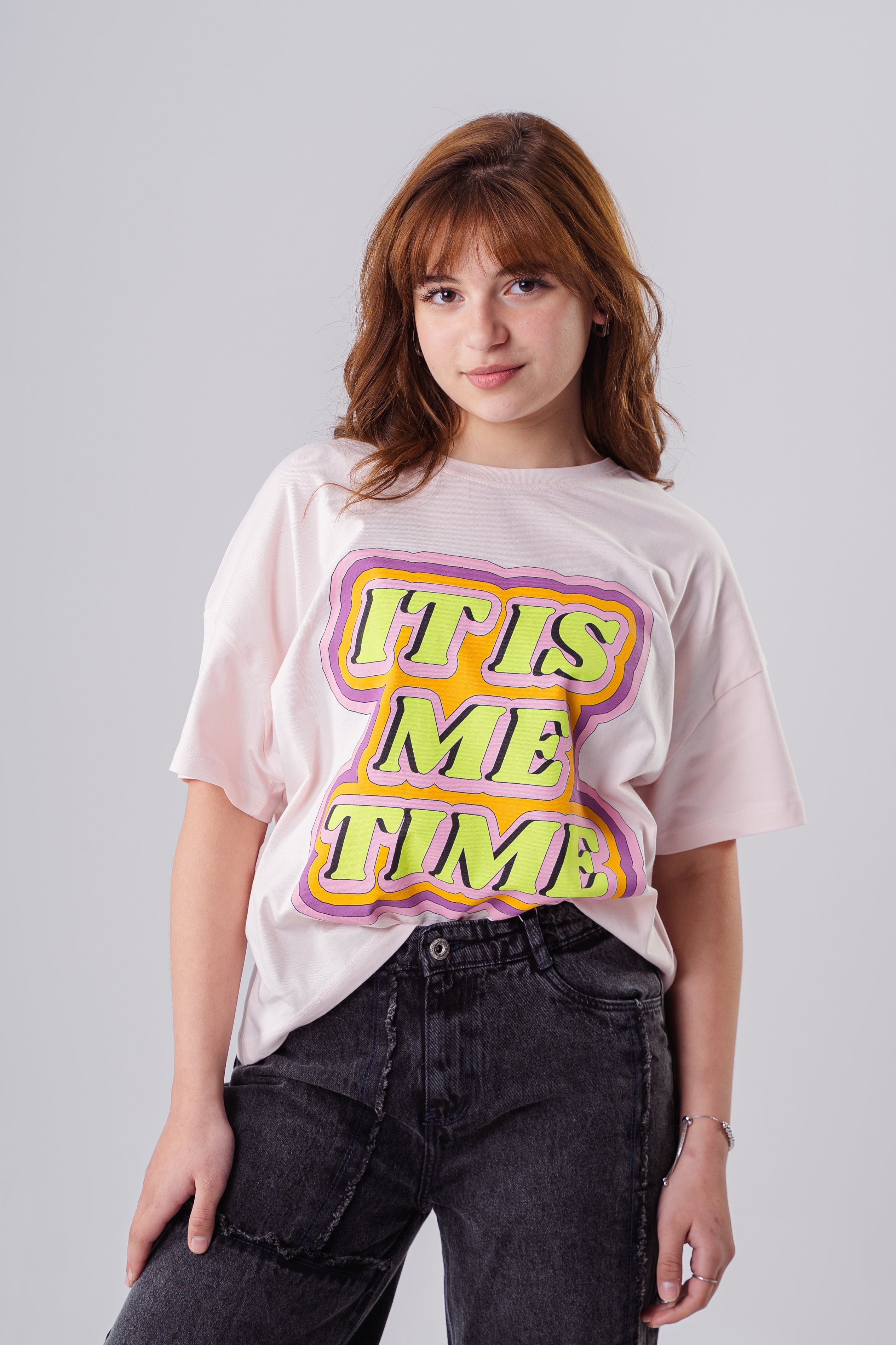 Crew Neck Short Sleeve Printed Girls T-Shirt