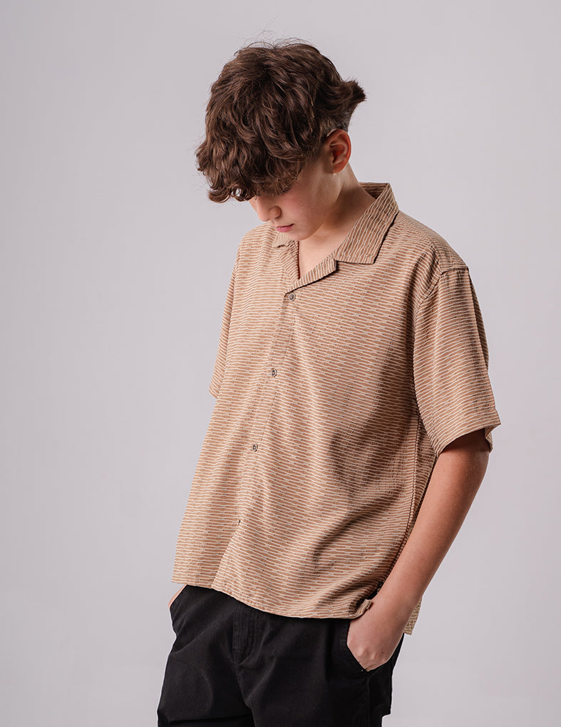 Boys Short Sleeve Textured Shirt