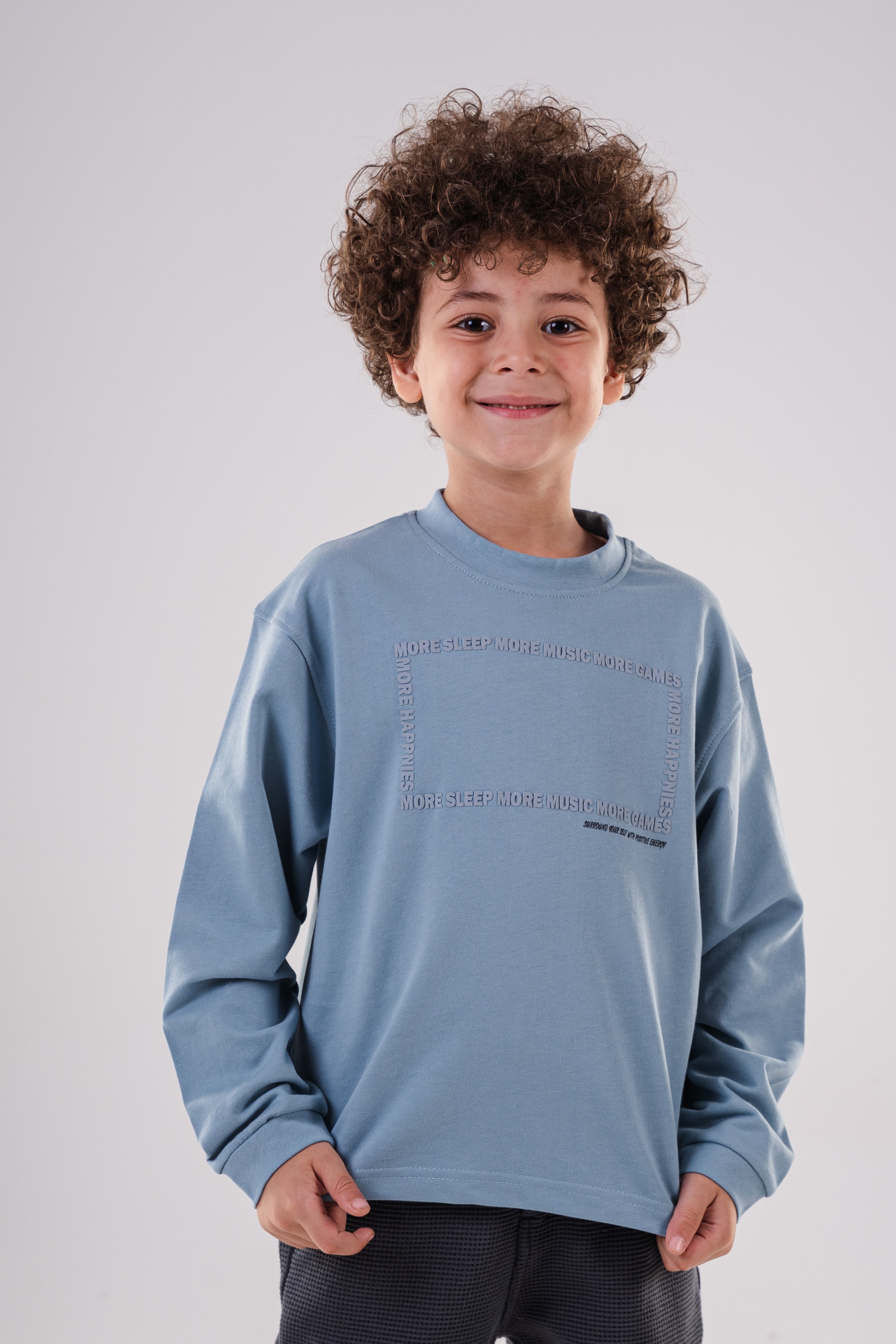 Boy's Relaxed Fit Crewneck Sweatshirt with Print