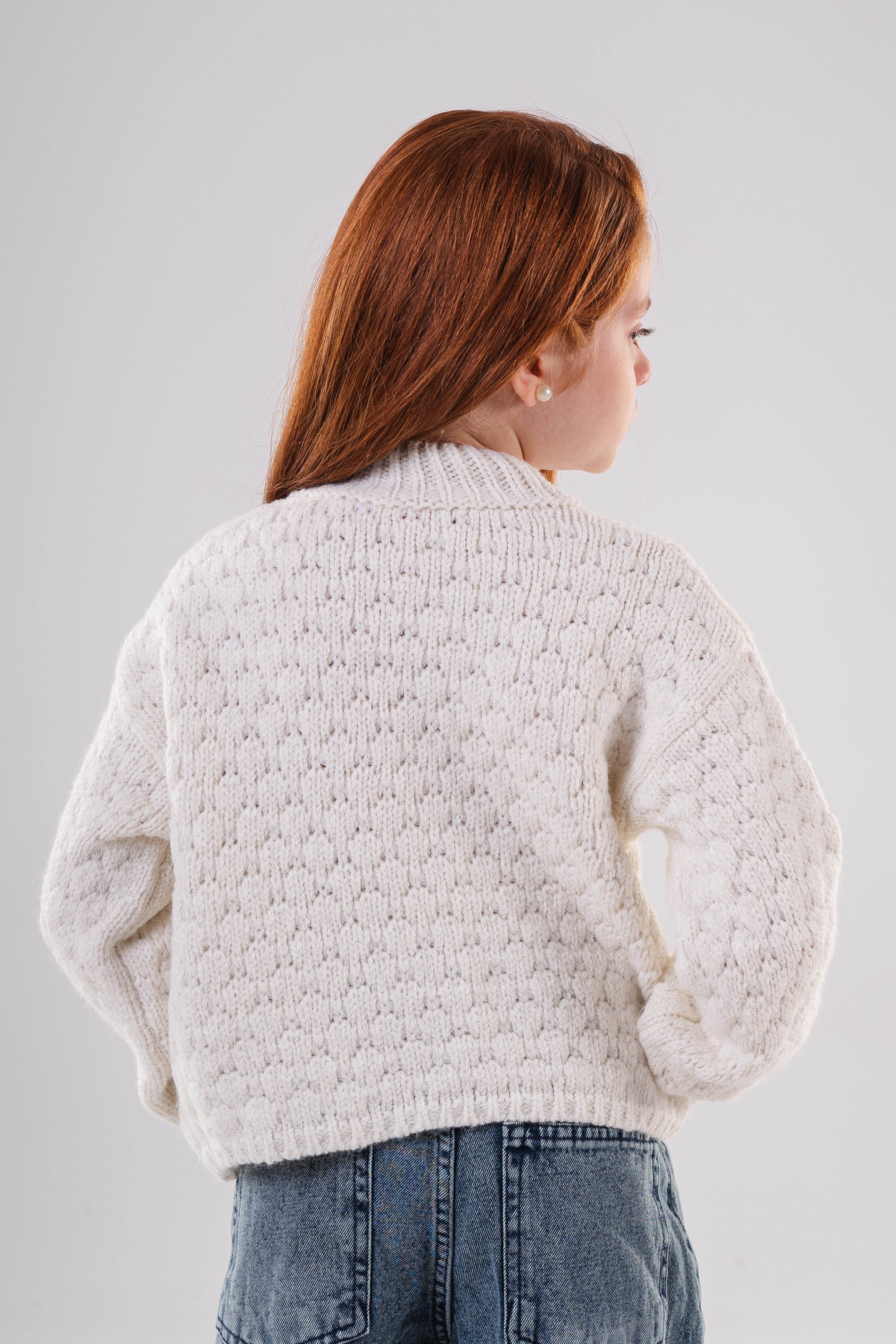 Girls' Textured Bubble Knit Sweater