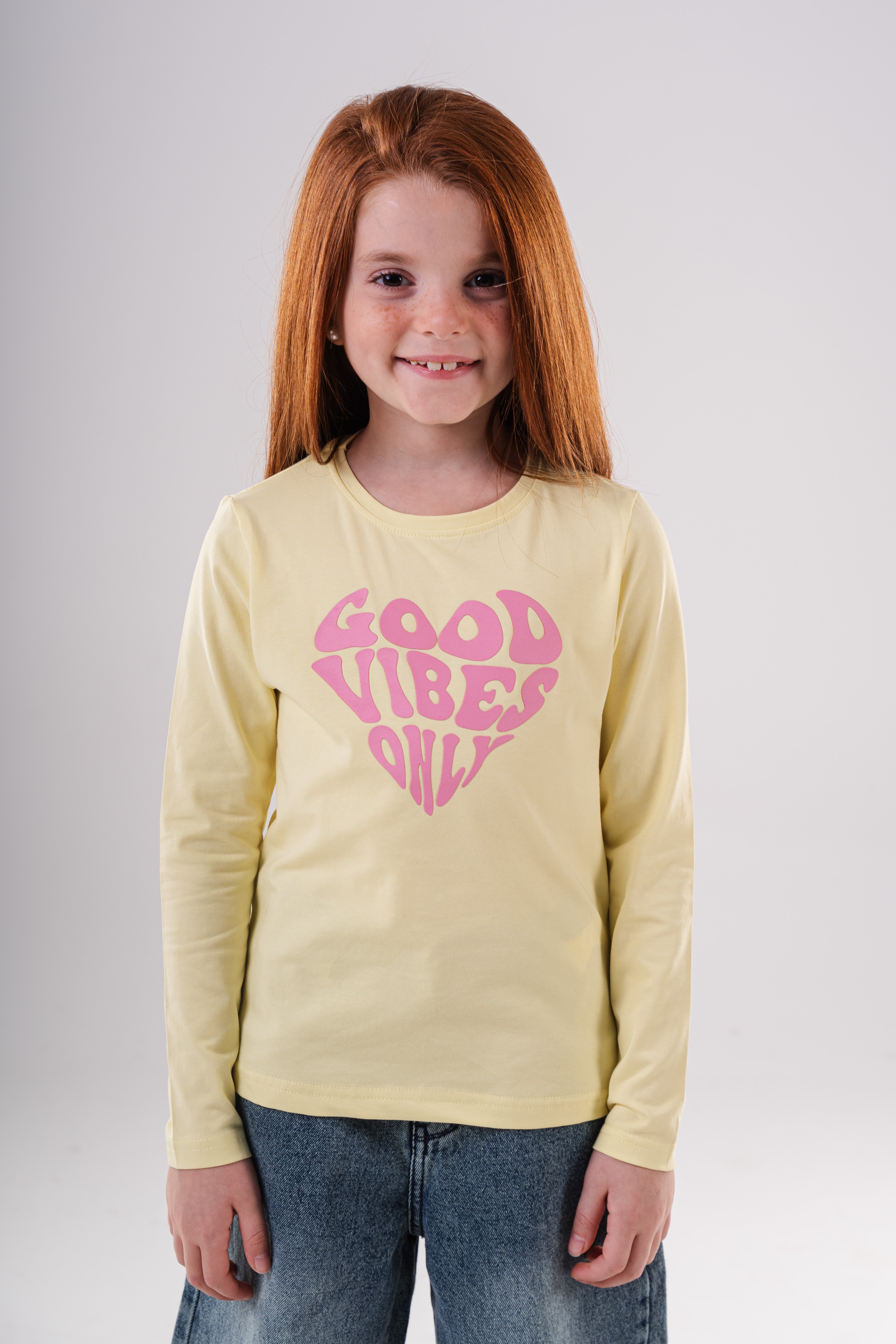 Girls Graphic Crewneck Cotton Sweatshirt