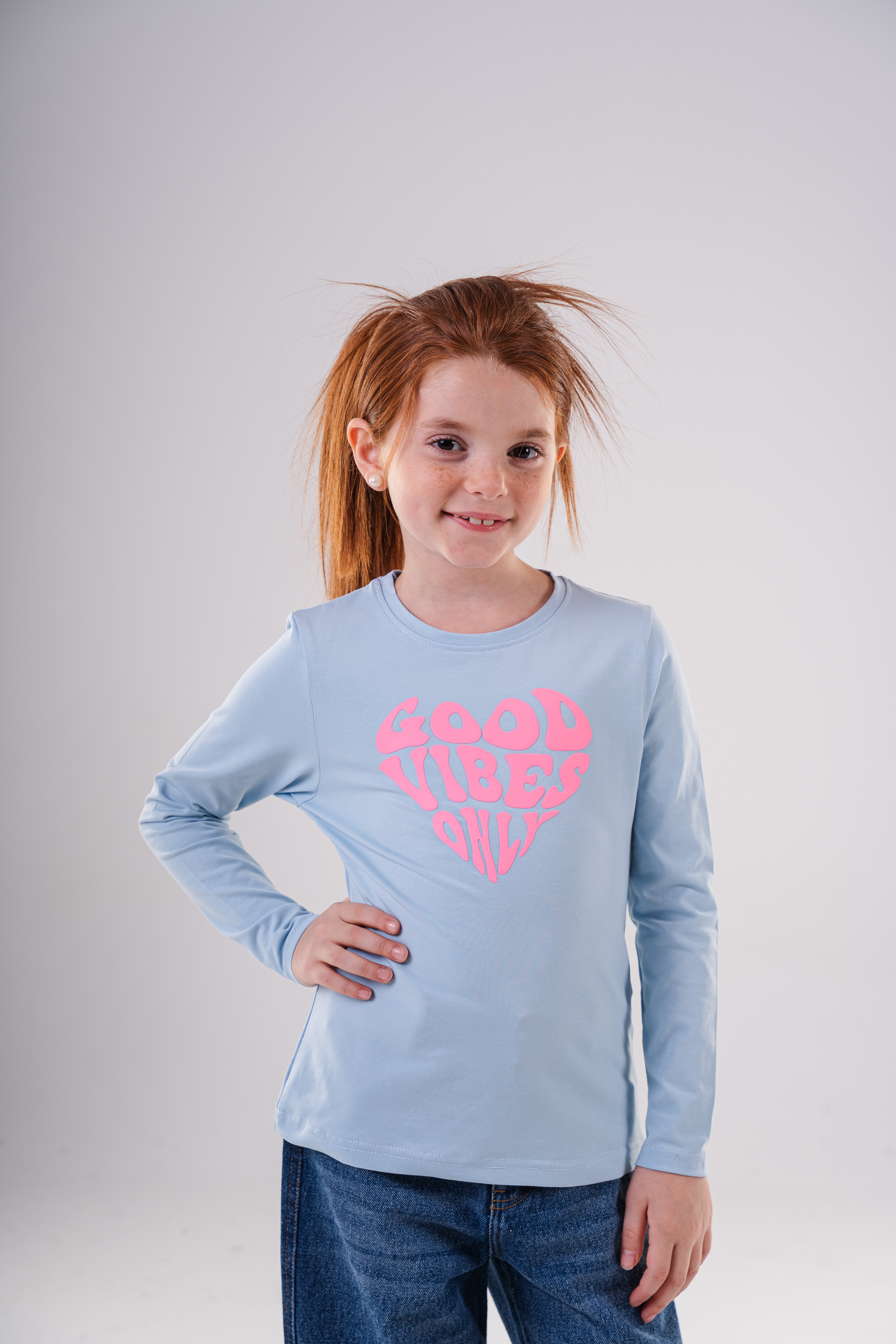 Girls Graphic Crewneck Cotton Sweatshirt