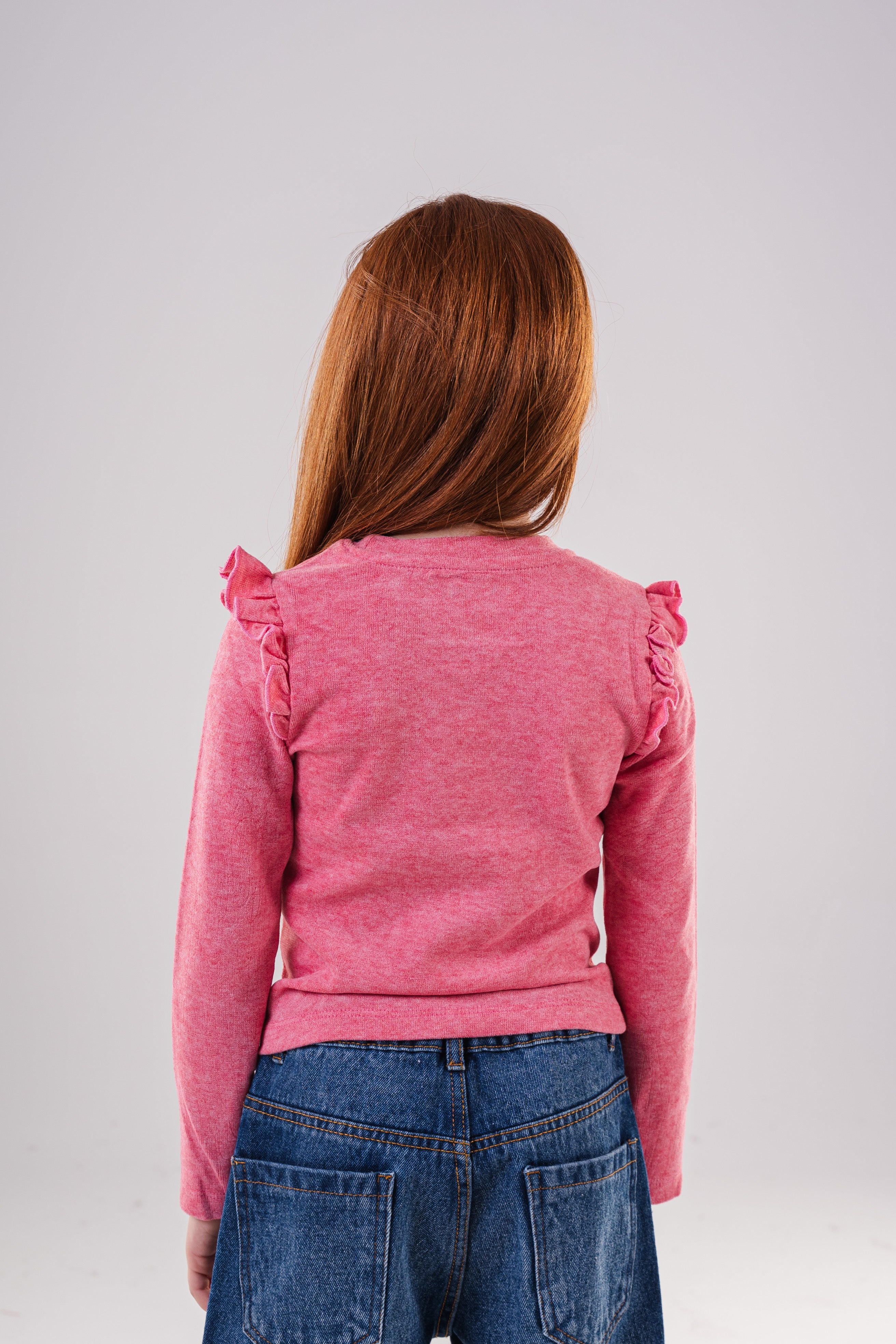 Girls' Long-Sleeve Ruffle Shoulder Sweatshirt
