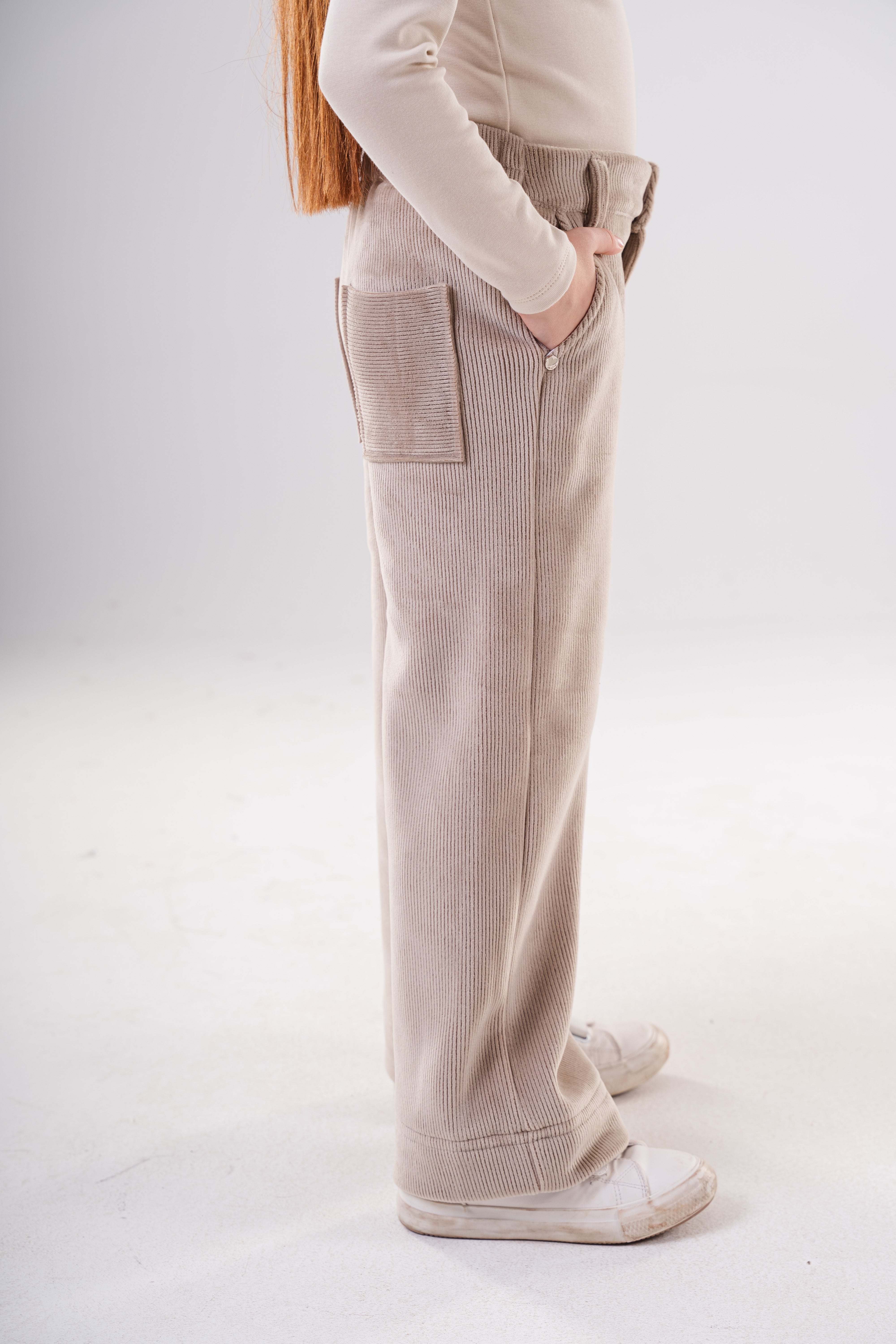 Girls' Corduroy Wide-Leg Trousers