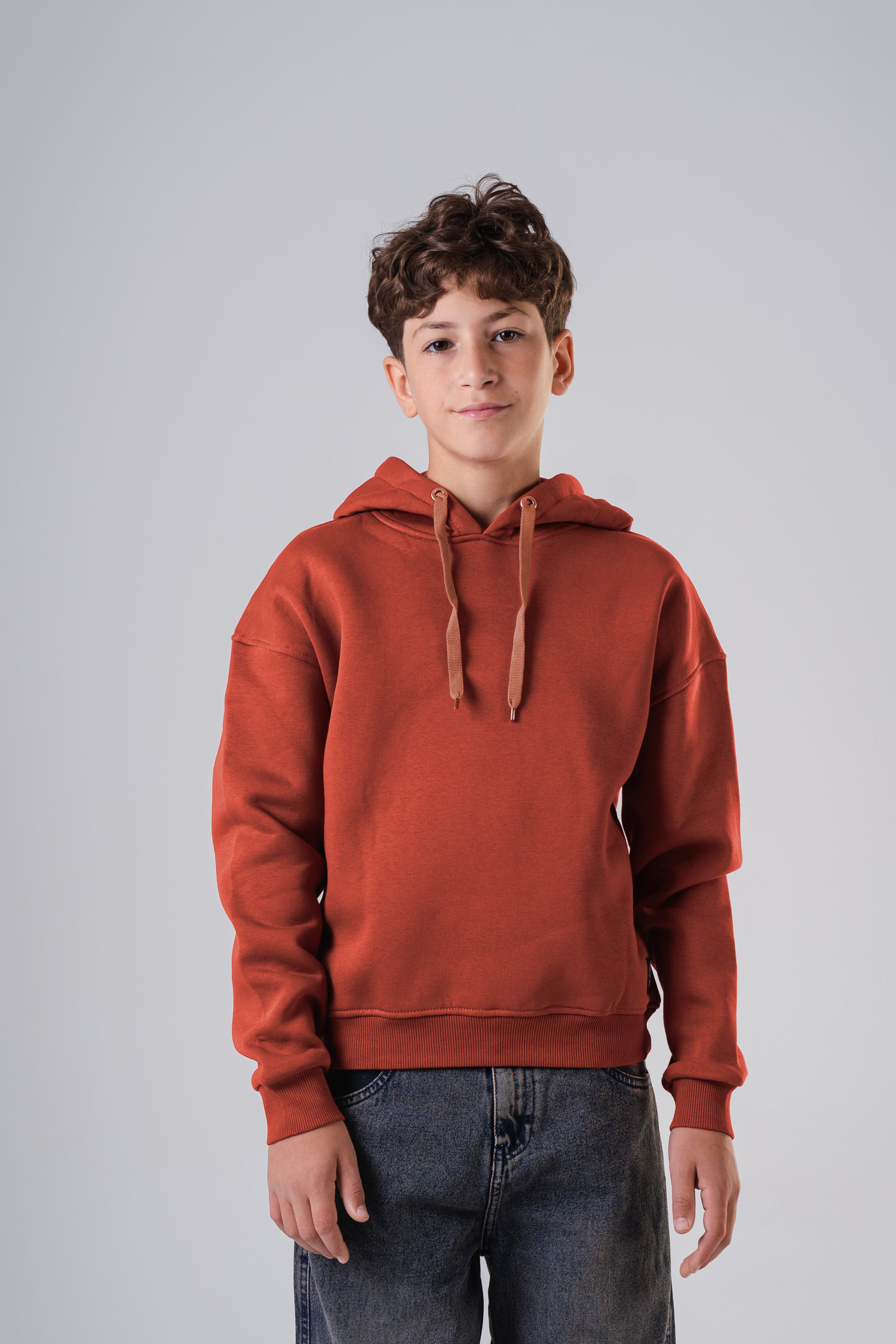 Boys Essential Hoodie with Embossed Lion Back