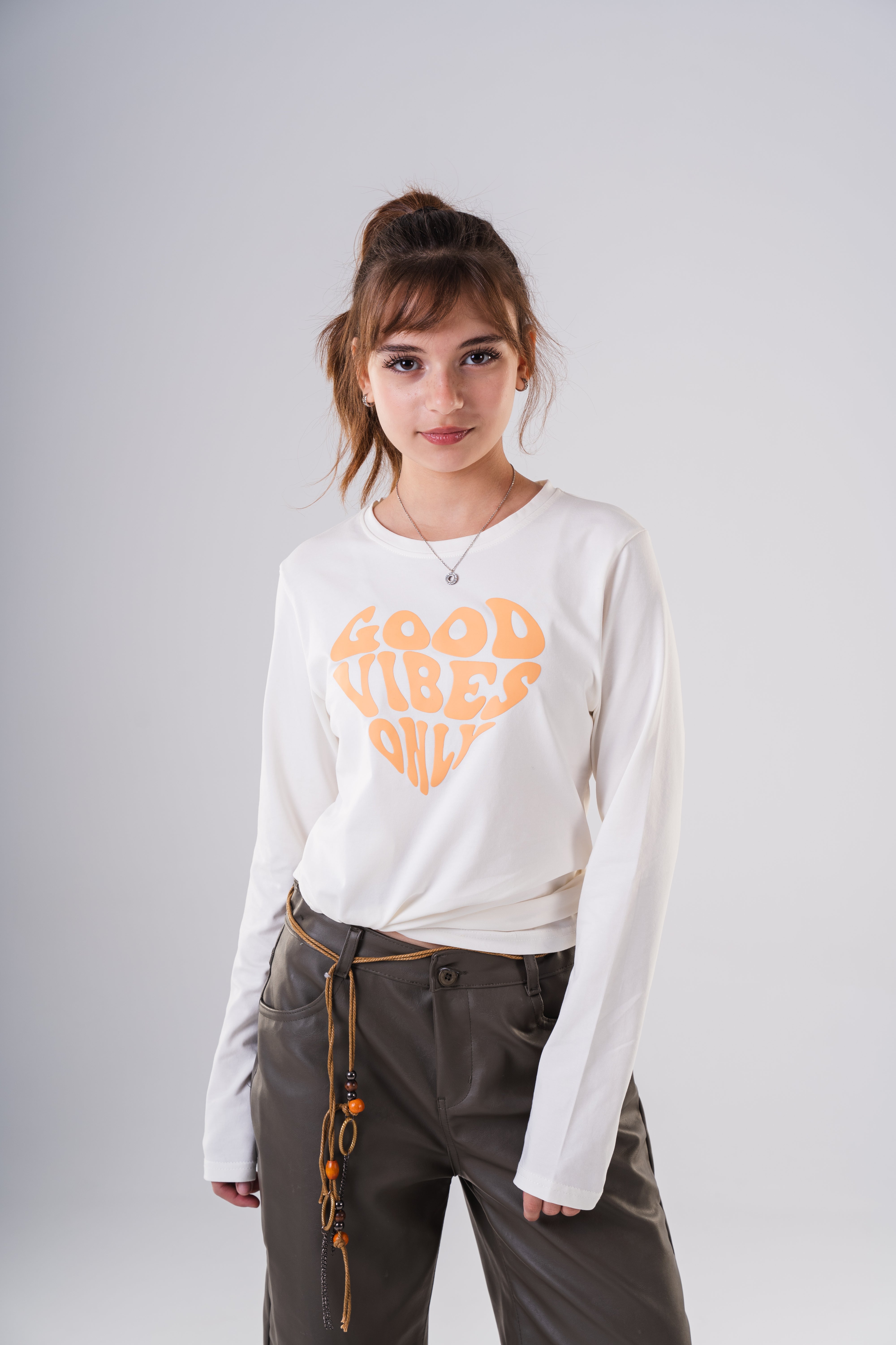 Girls Graphic Crewneck Cotton Sweatshirt