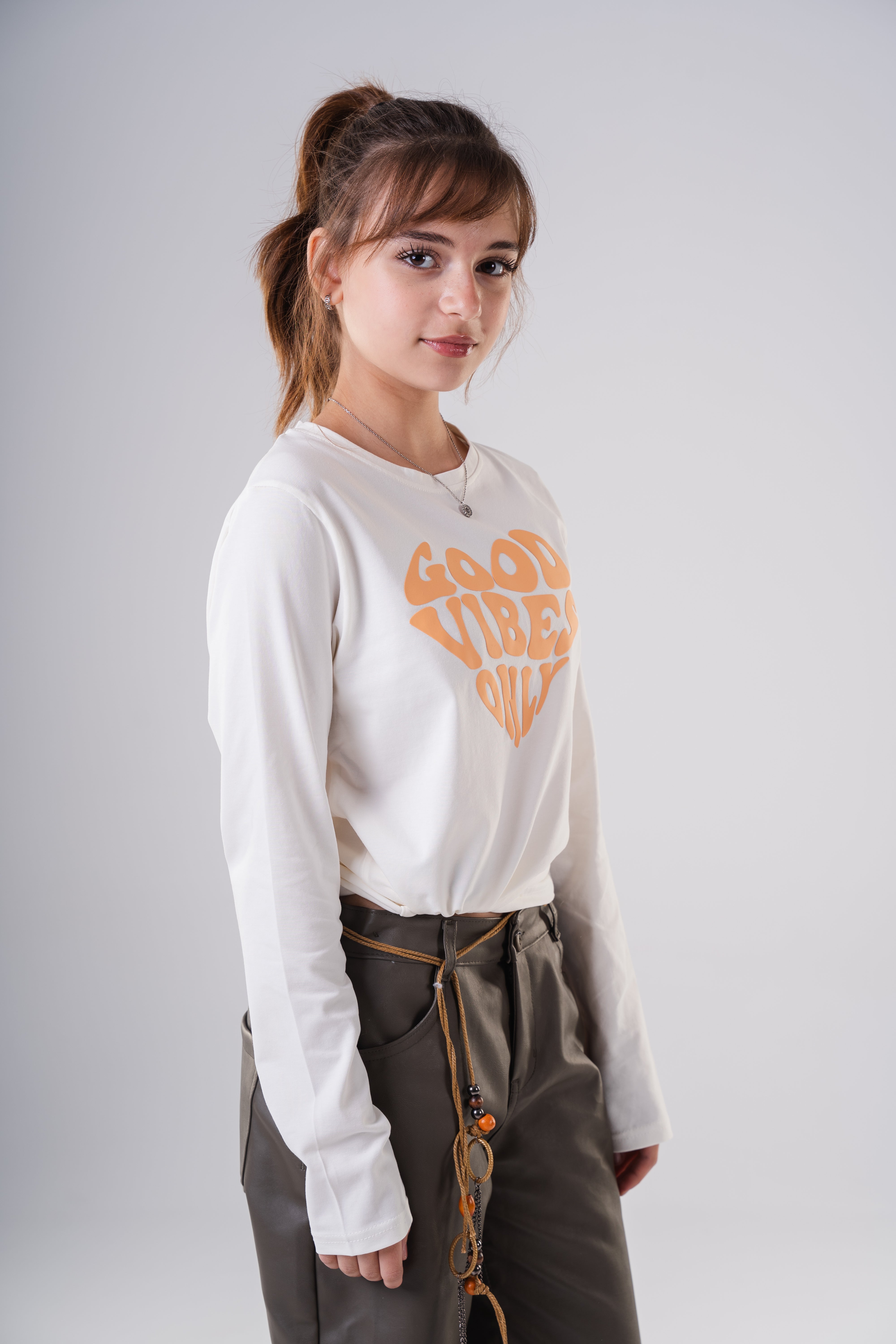 Girls Graphic Crewneck Cotton Sweatshirt