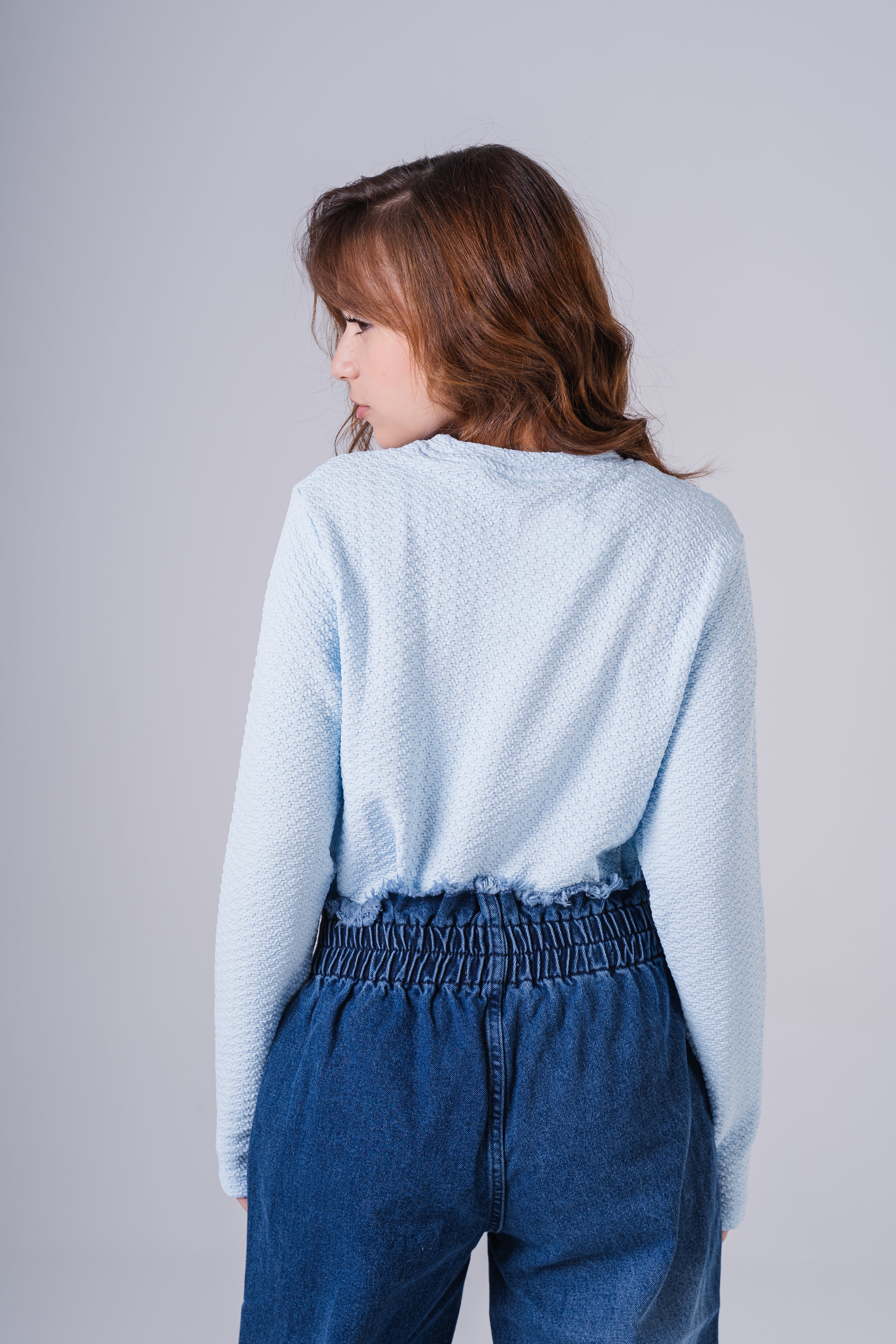 Girls Subtle Texture Essential Long-Sleeve Top