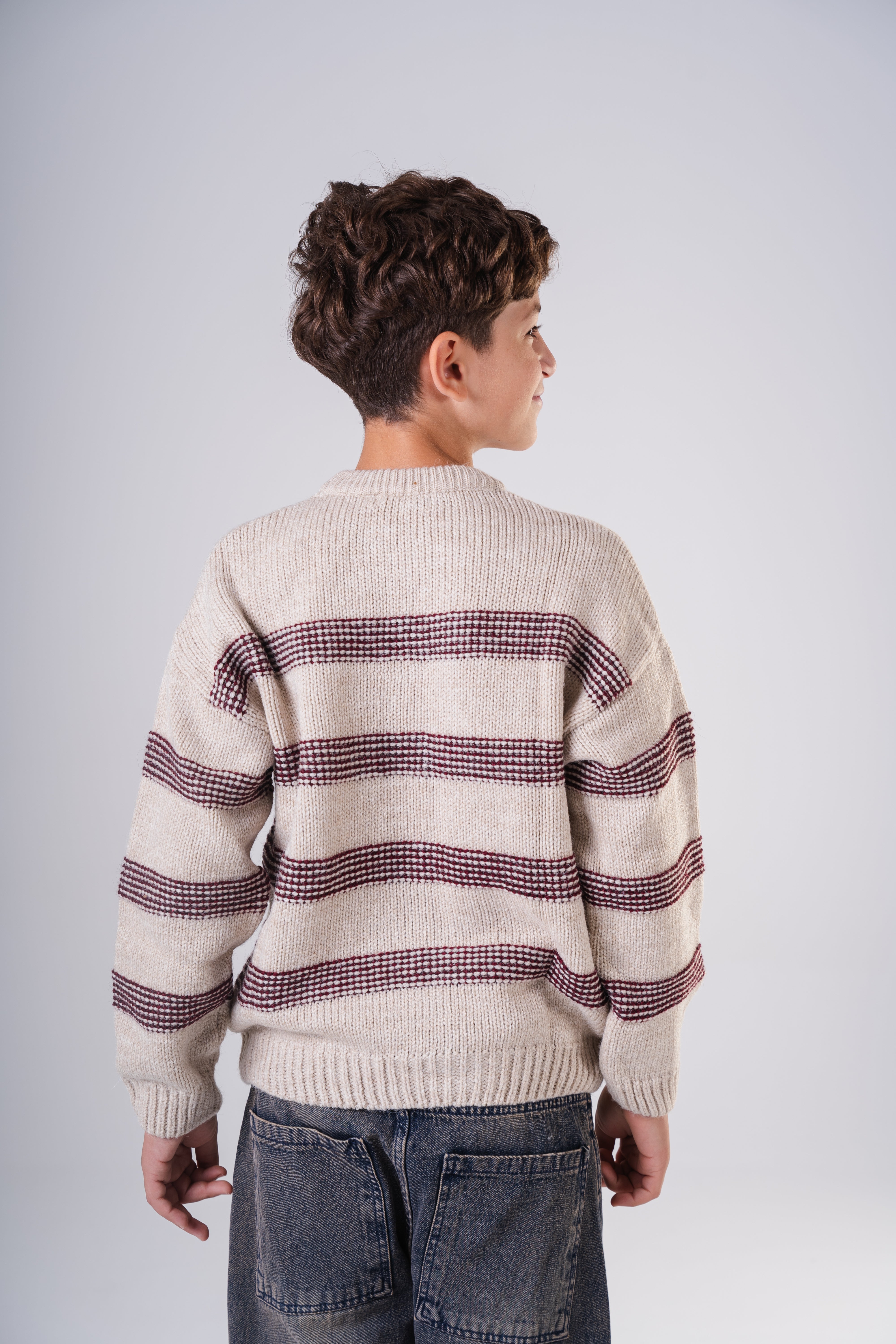 Boy's Classic Striped Knit Crewneck Sweater