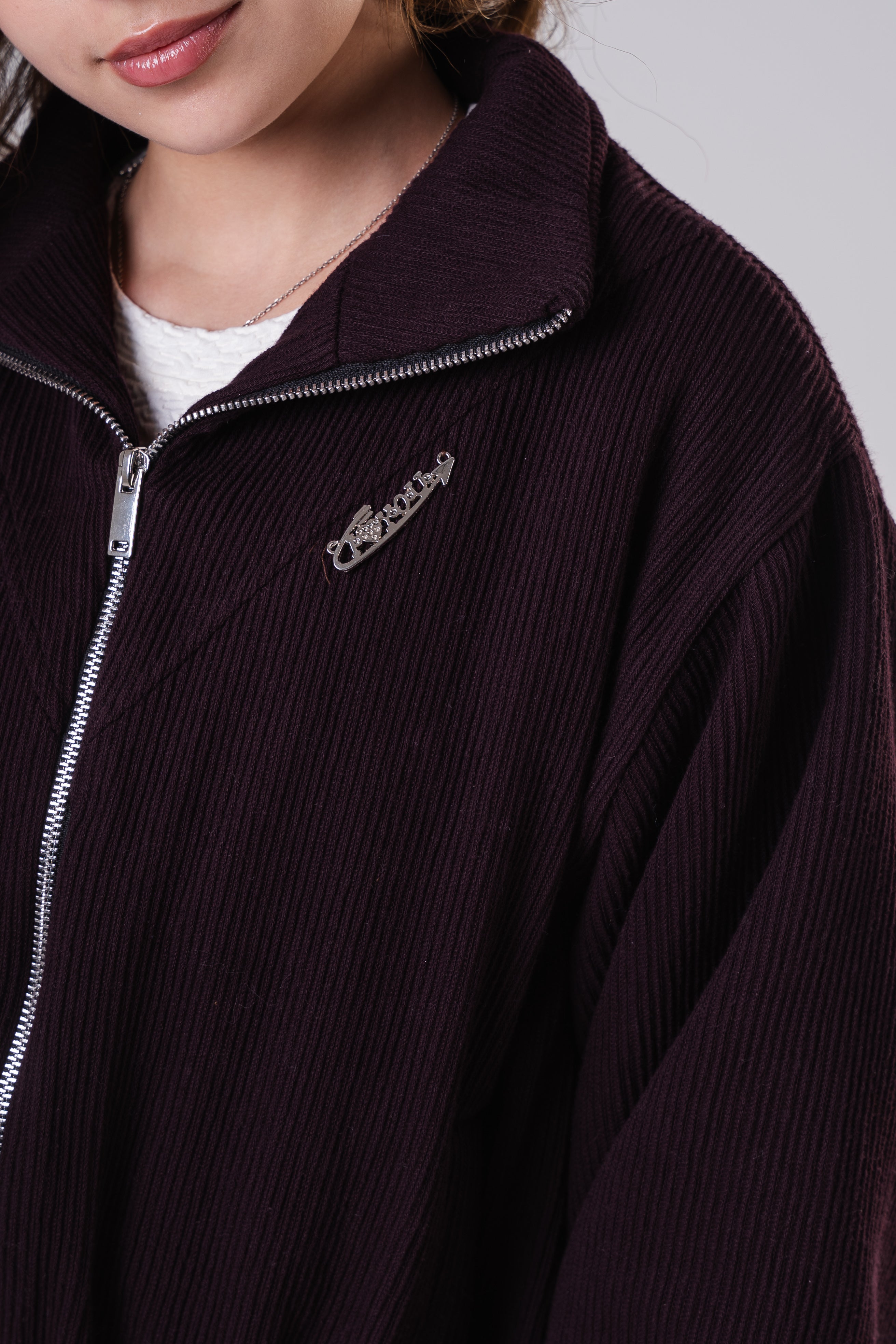 Girls' Oversized Corduroy Bomber Jacket