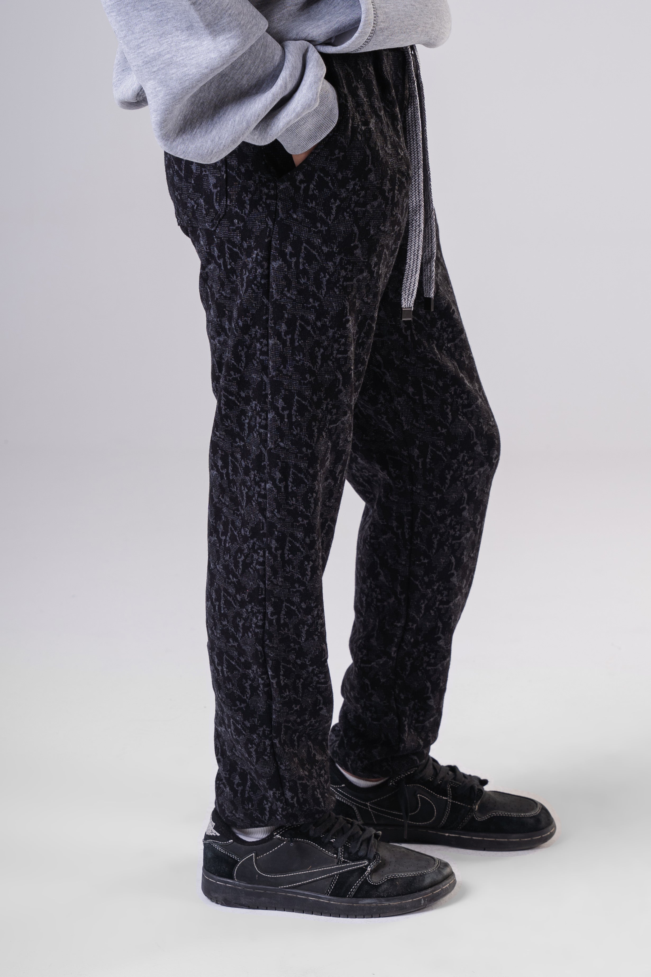 Boy's Patterned Fleece Sweatpants with Drawstring Waist