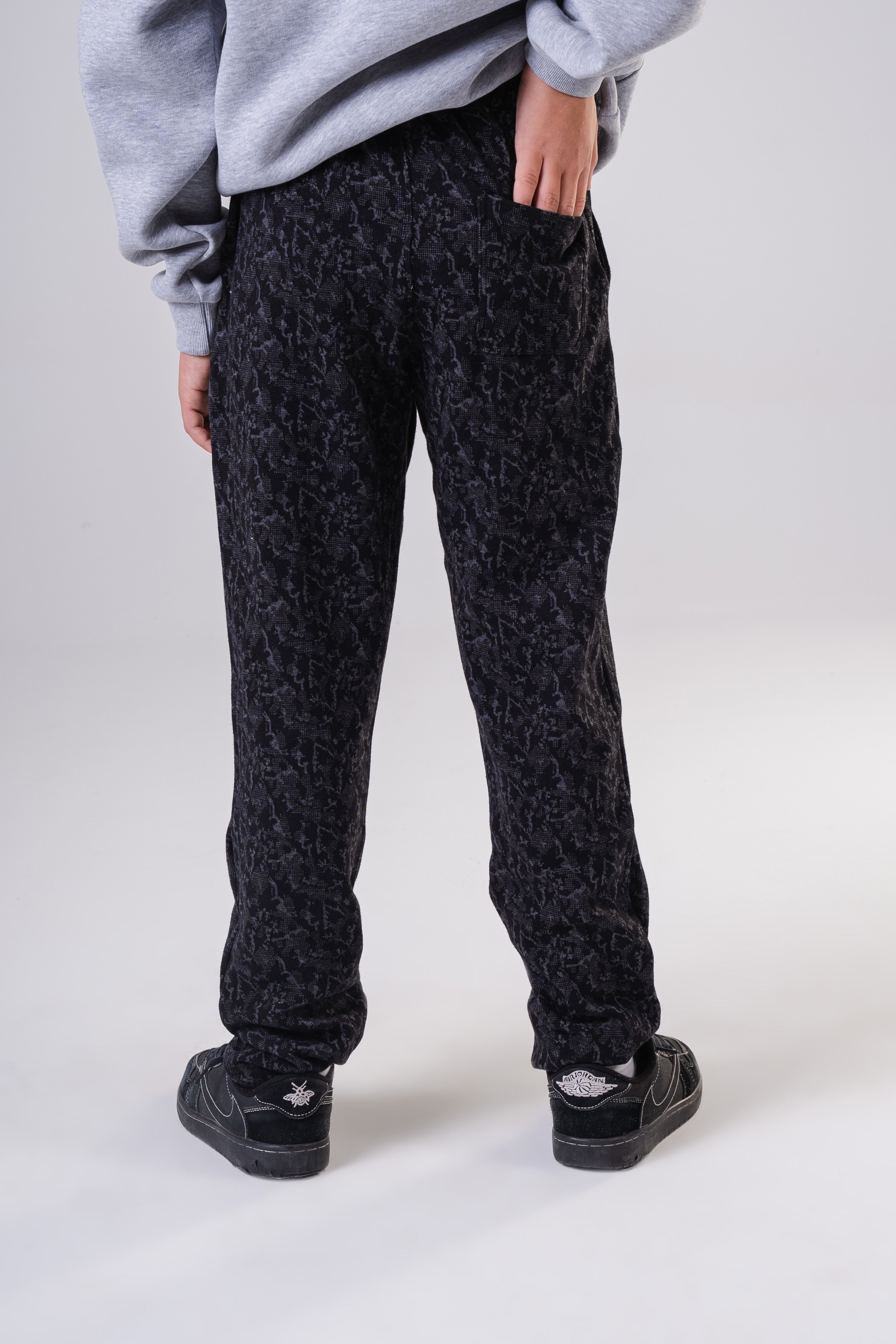 Boy's Patterned Fleece Sweatpants with Drawstring Waist