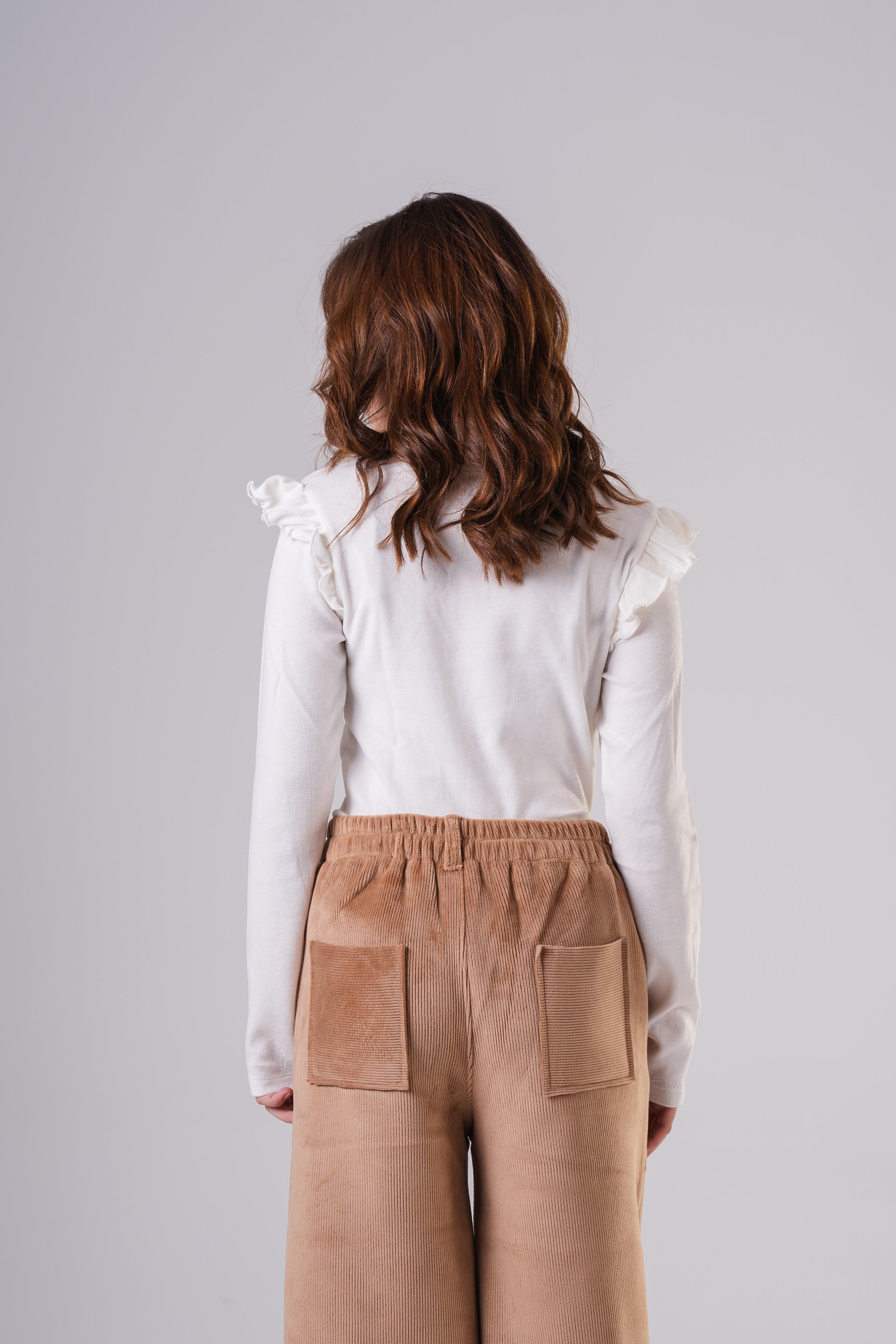 Girls' Long-Sleeve Ruffle Shoulder Sweatshirt