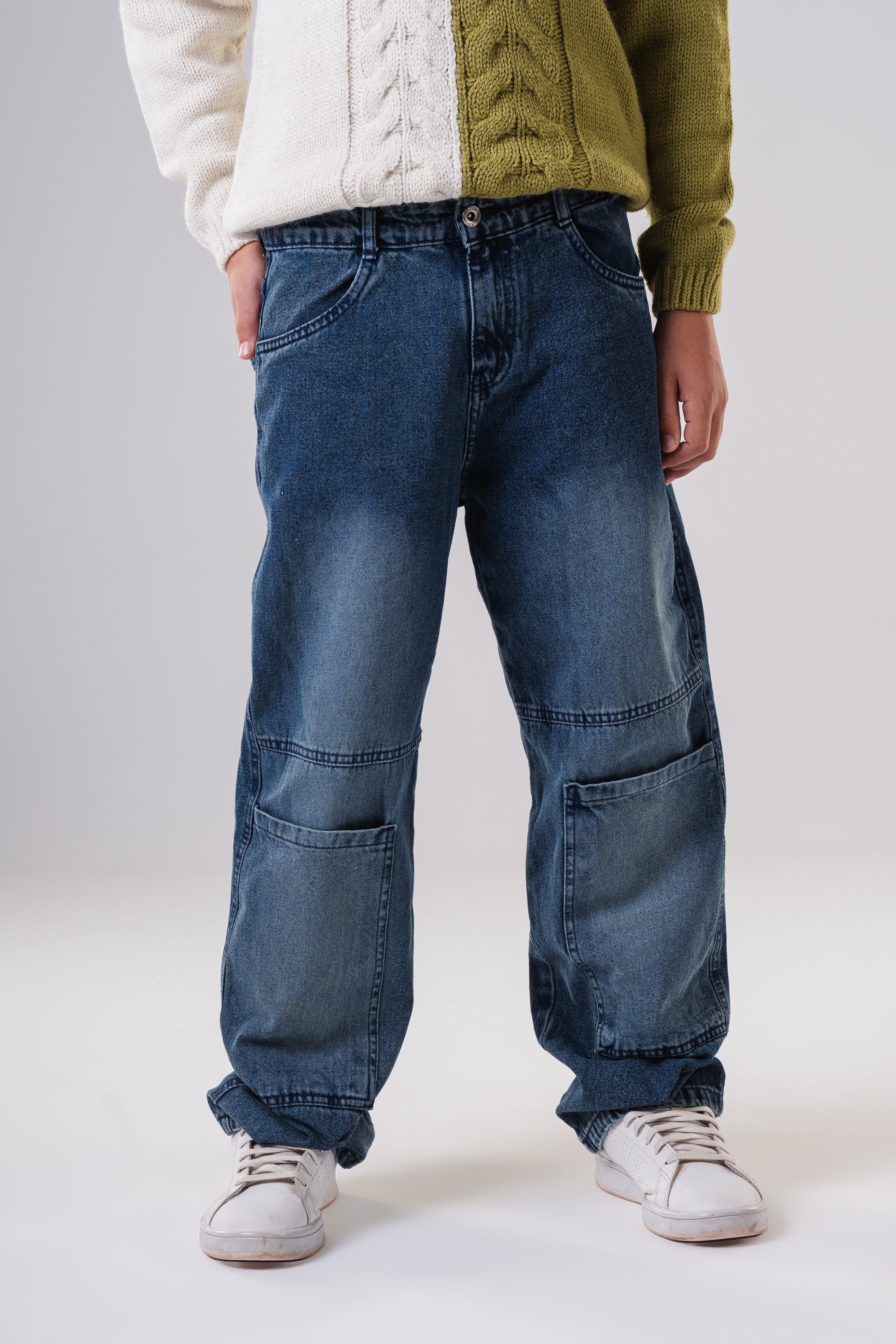 Boy's Baggy Denim Jeans With Pockets