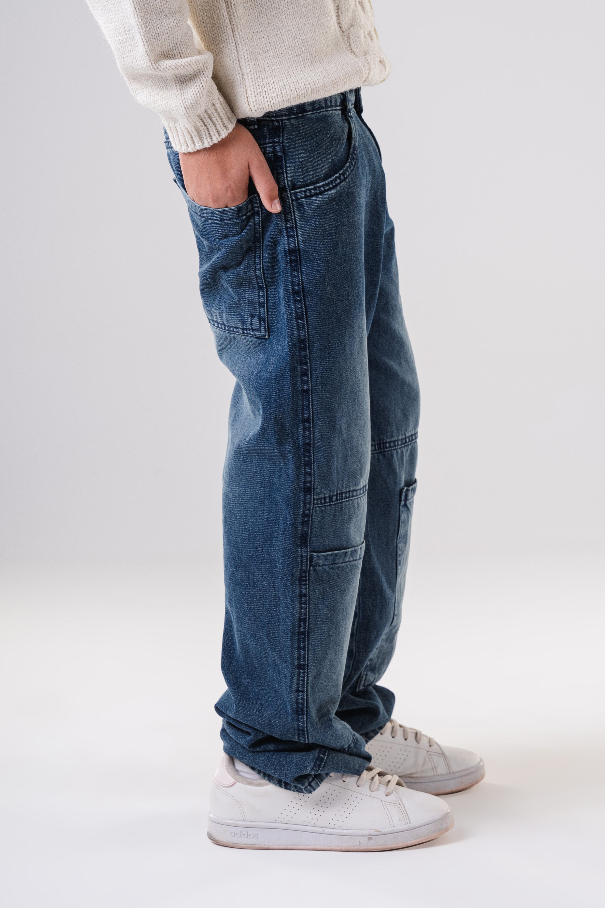 Boy's Baggy Denim Jeans With Pockets