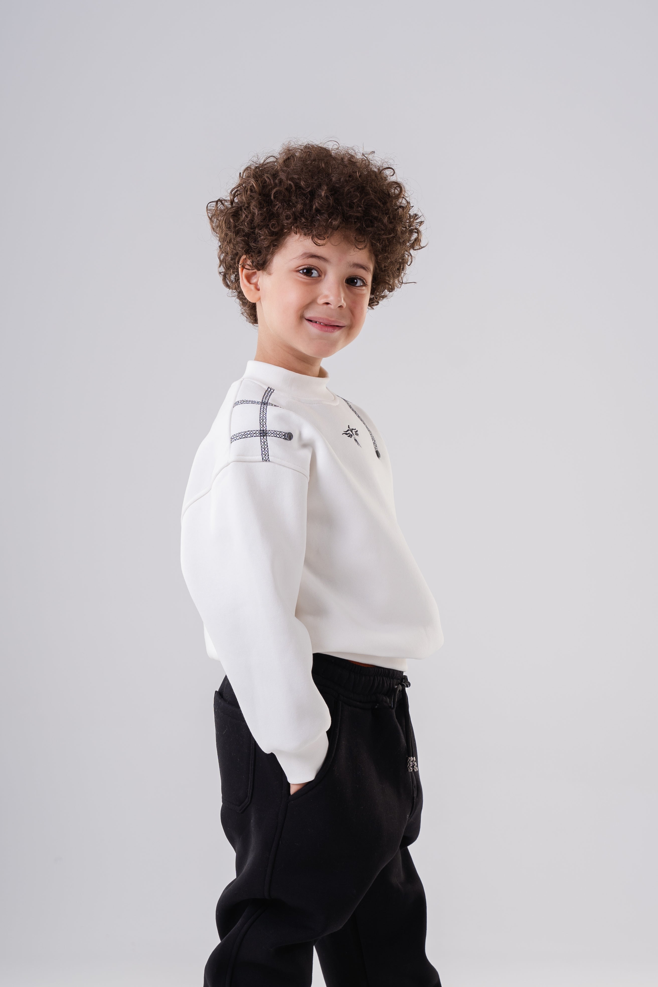 Boys’ Sweatshirt with Contrast Panel Stitching