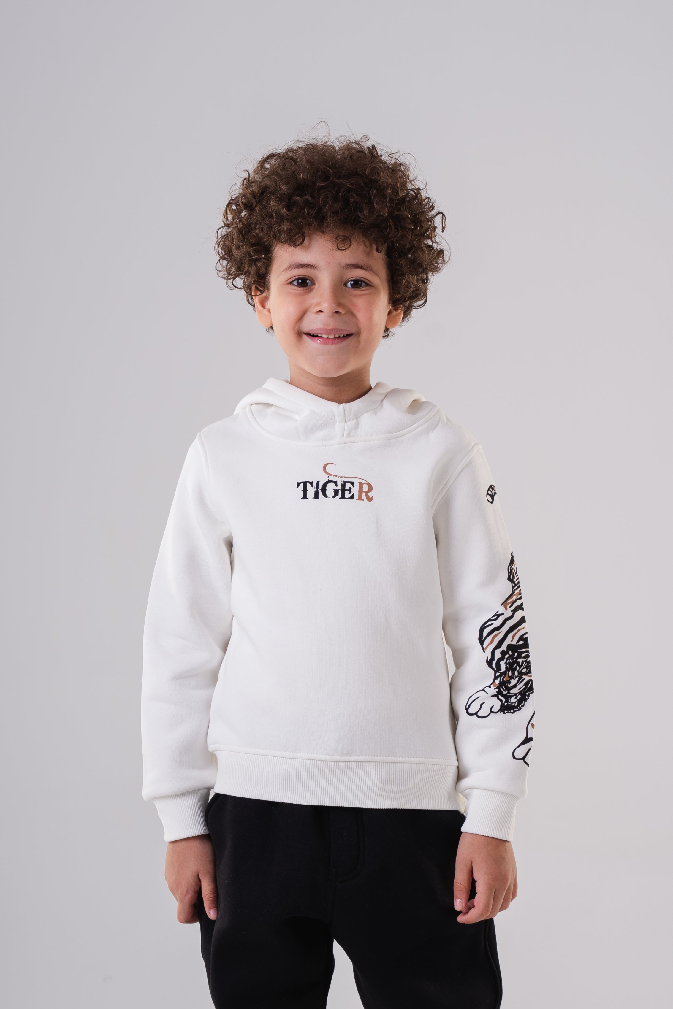 Boy's Tiger Stripe Sleeve Hoodie