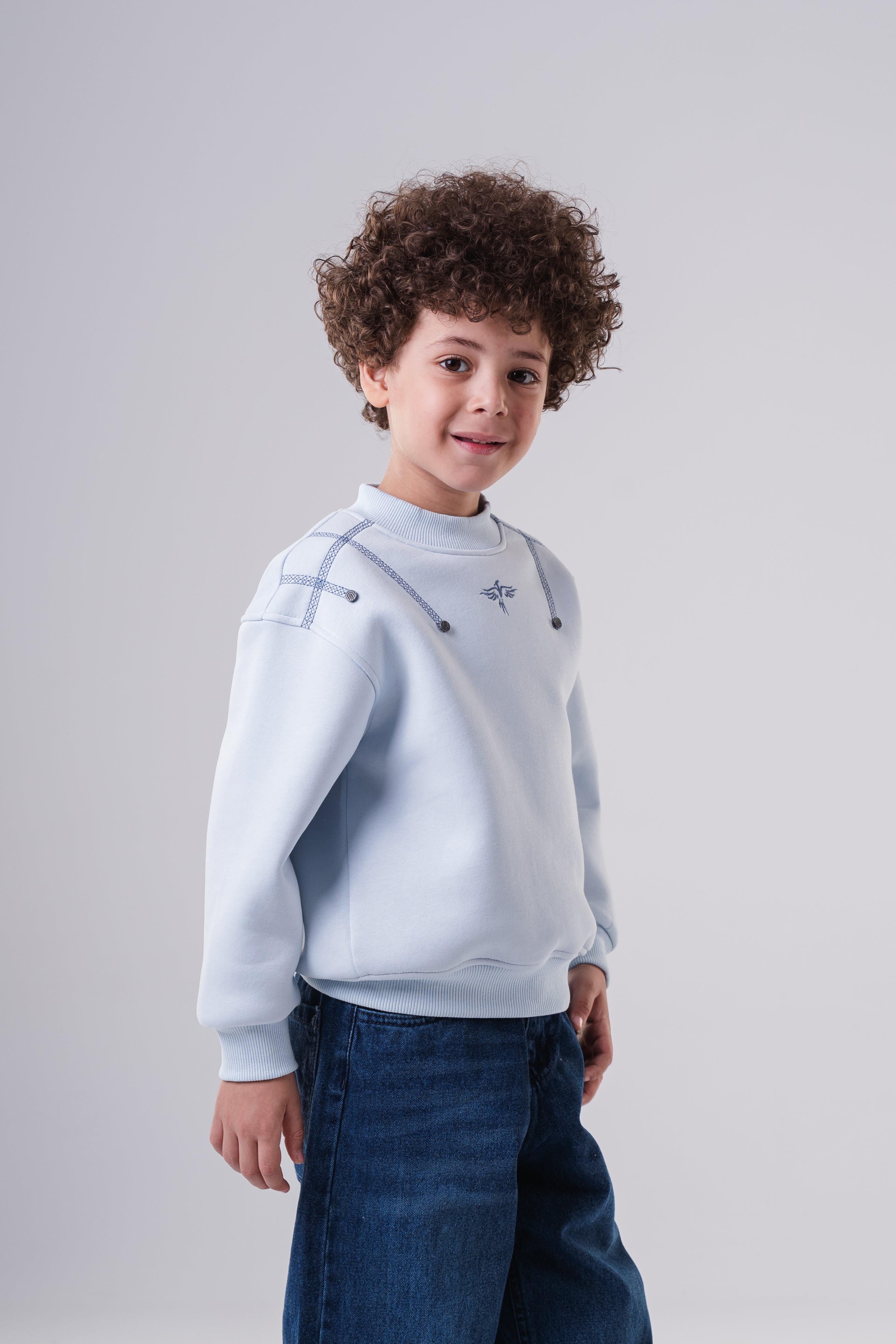 Boys’ Sweatshirt with Contrast Panel Stitching