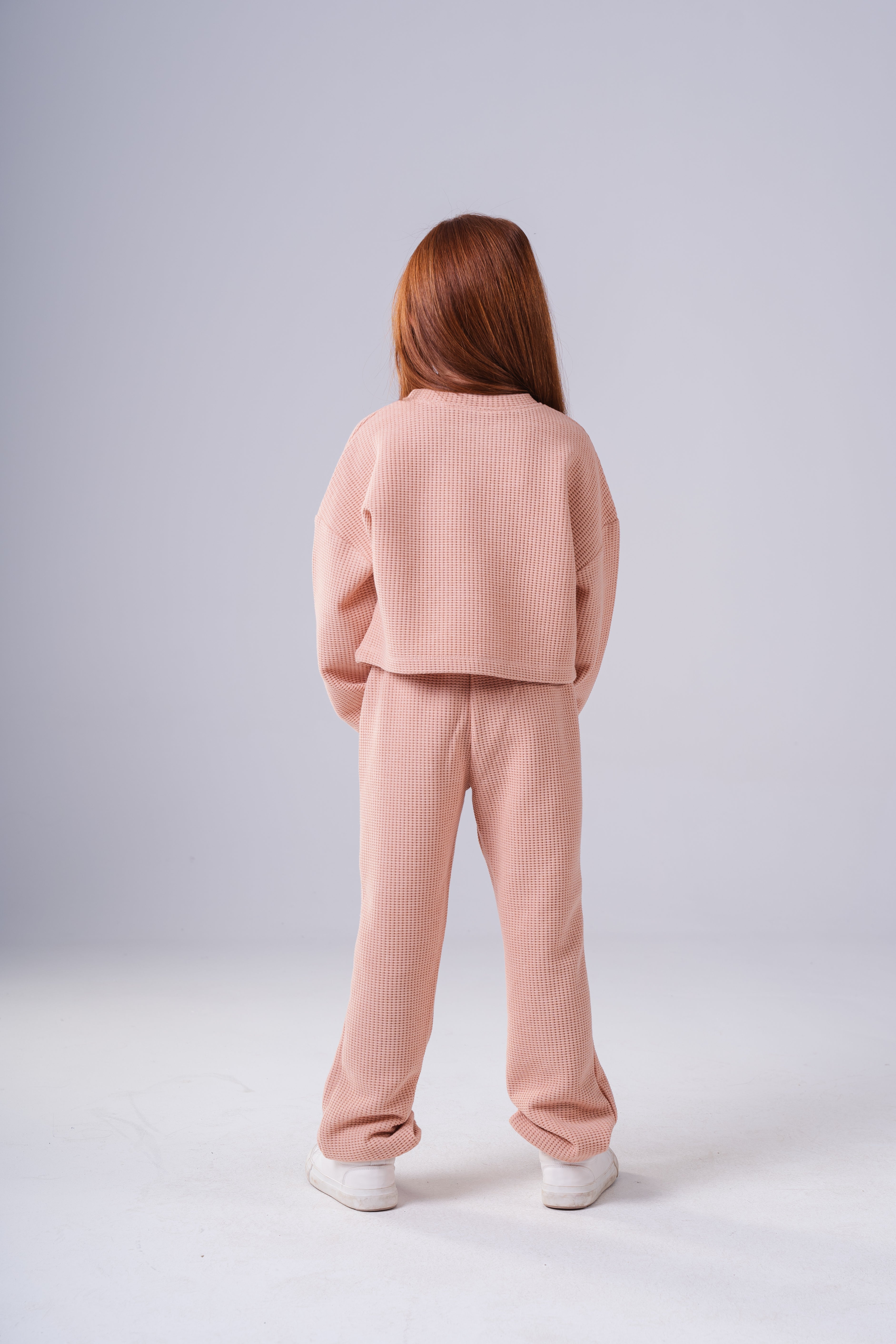 Girls Waffle Knit Loungewear Set