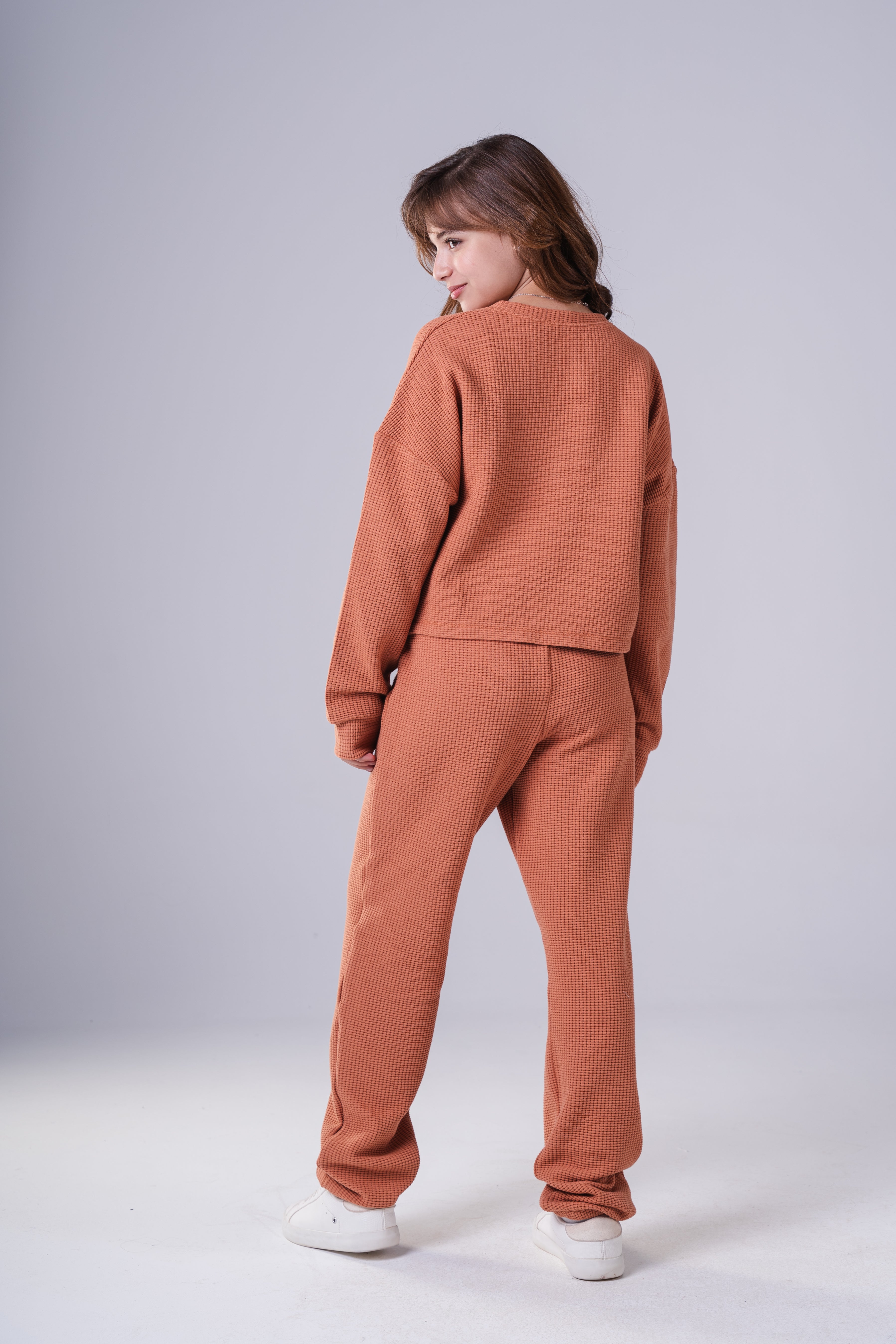 Girls Waffle Knit Loungewear Set