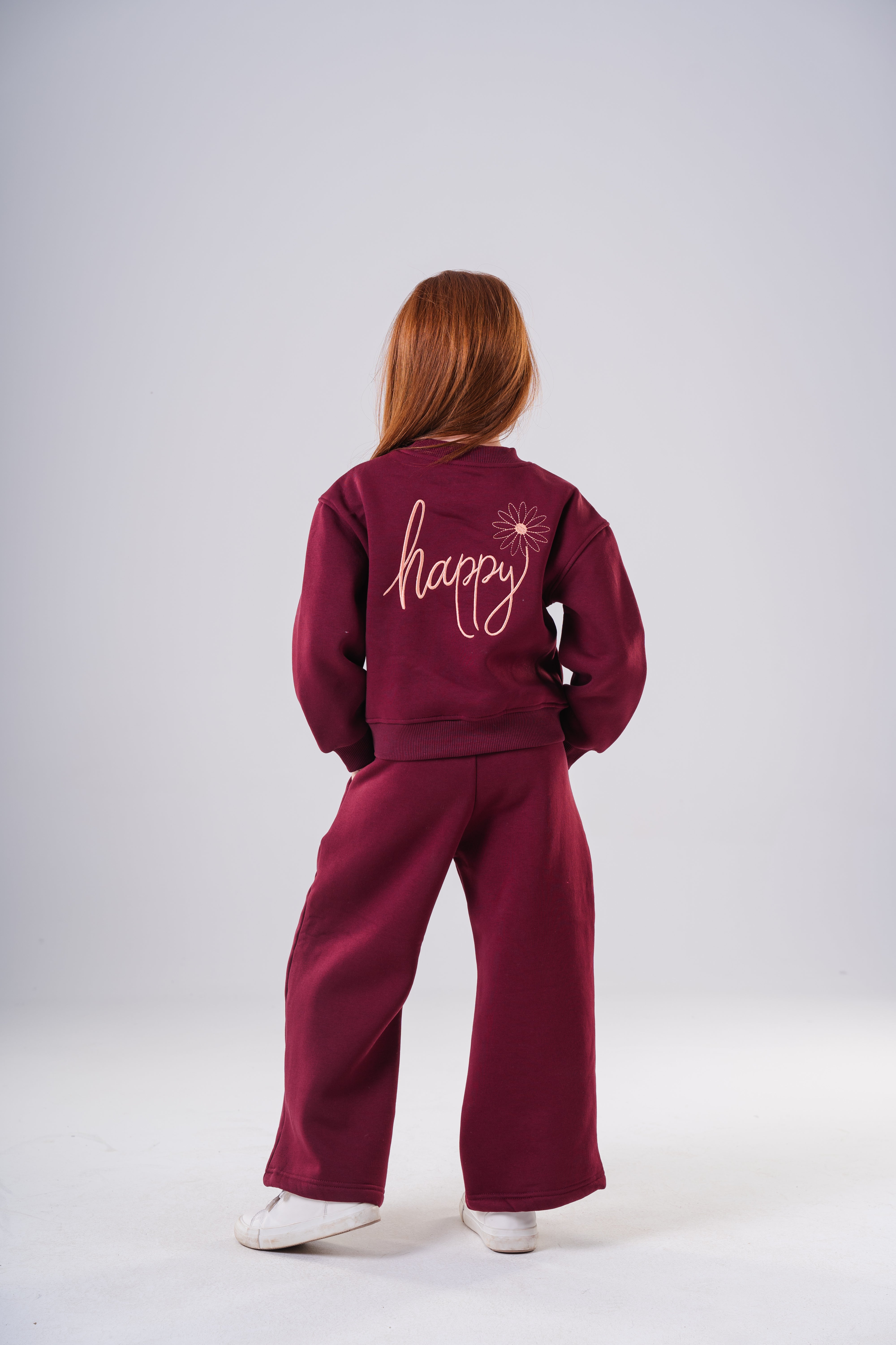 Girls Plush Fleece Wide-Leg Pajama Set