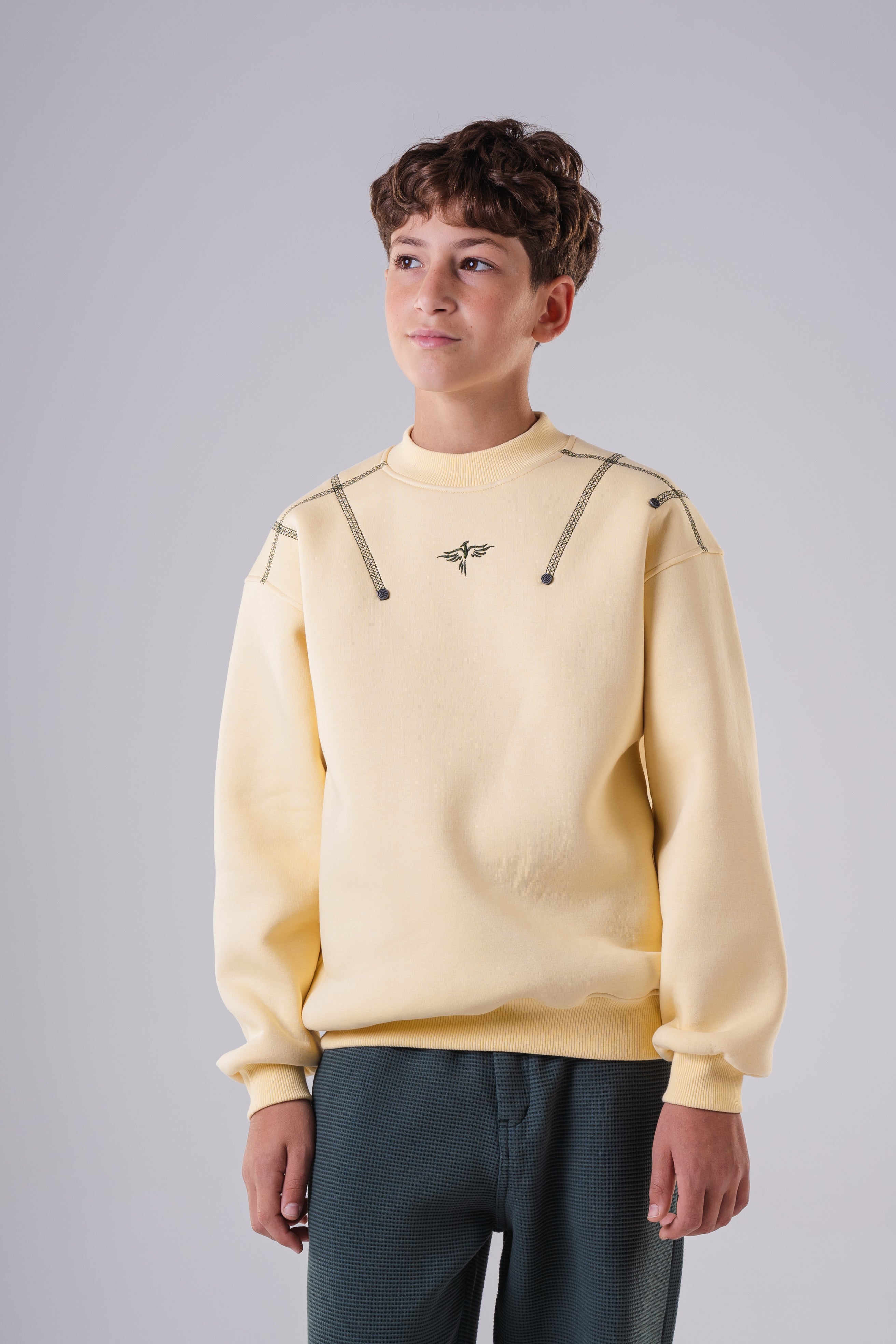 Boys’ Sweatshirt with Contrast Panel Stitching