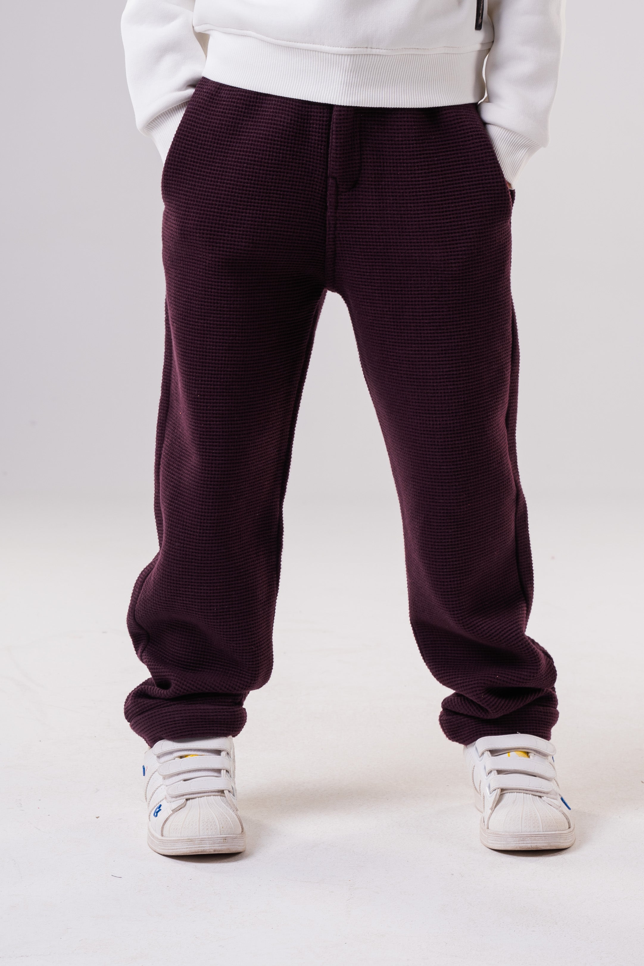 Boy's Relaxed Fit Micro-Patterned Casual Trousers