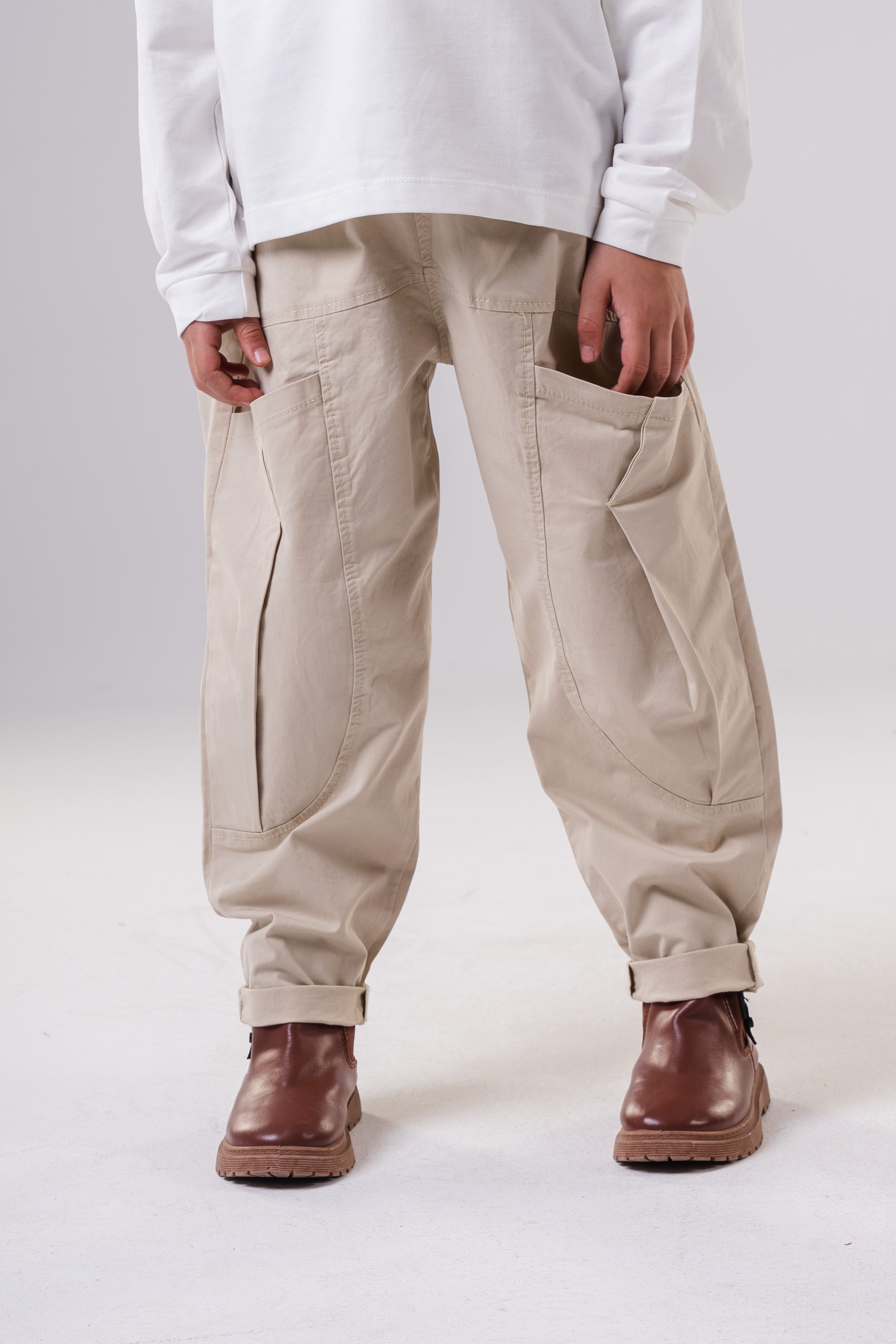 Boy's Wide-Leg Cargo Pants