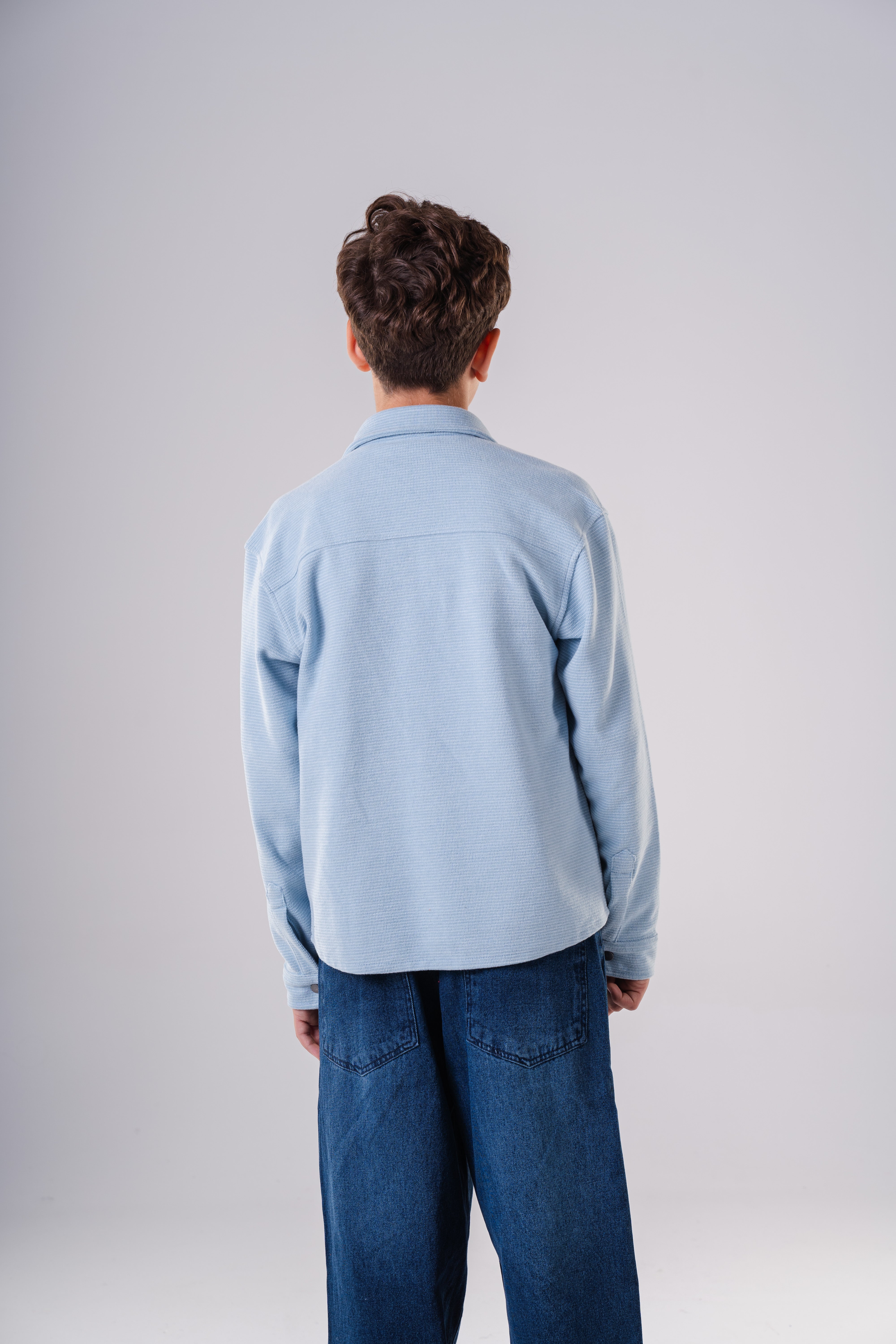 Comfort-Fit Waffle Knit Button-Up Shirt