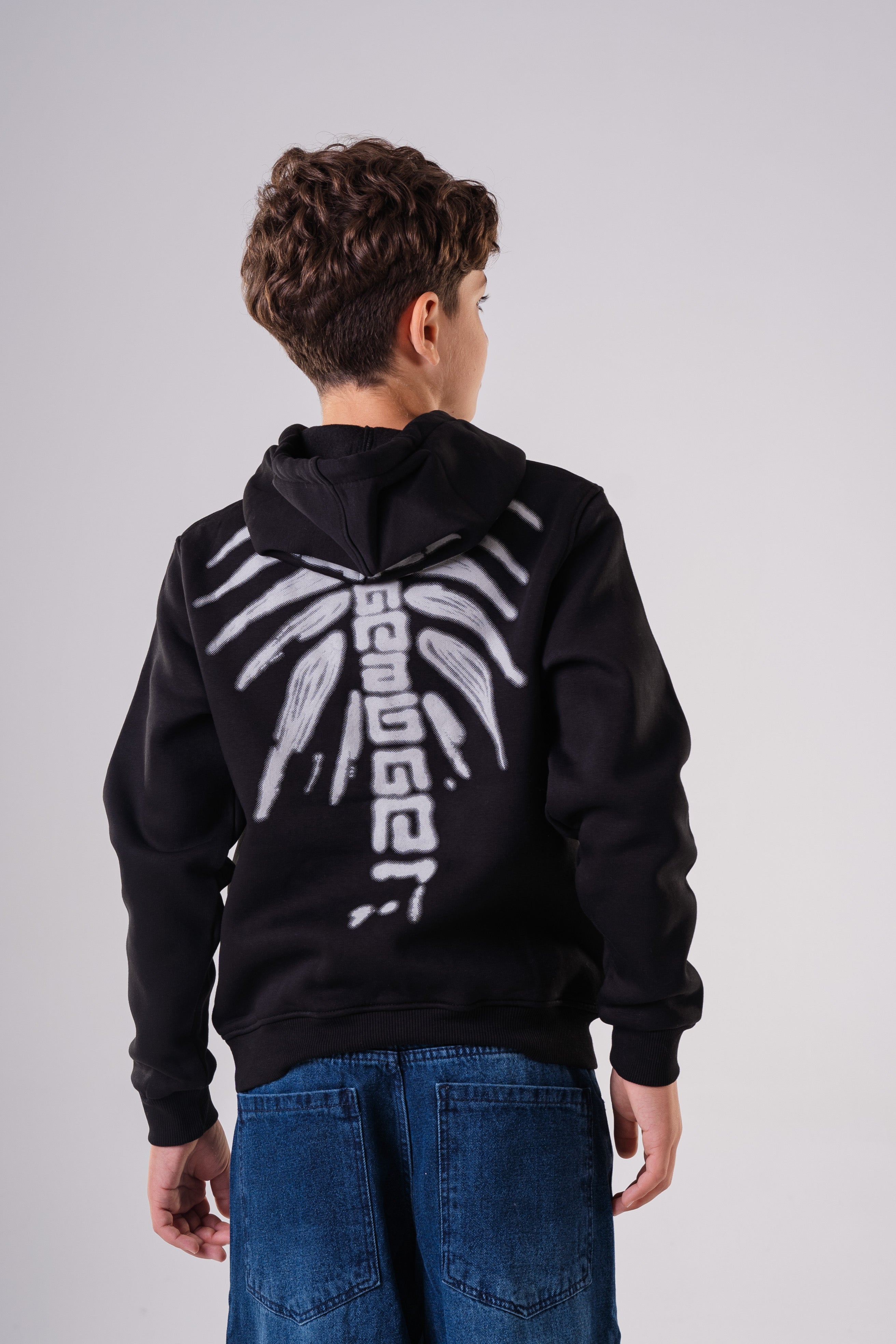 Skeleton Spine Graphic Hoodie For Boys